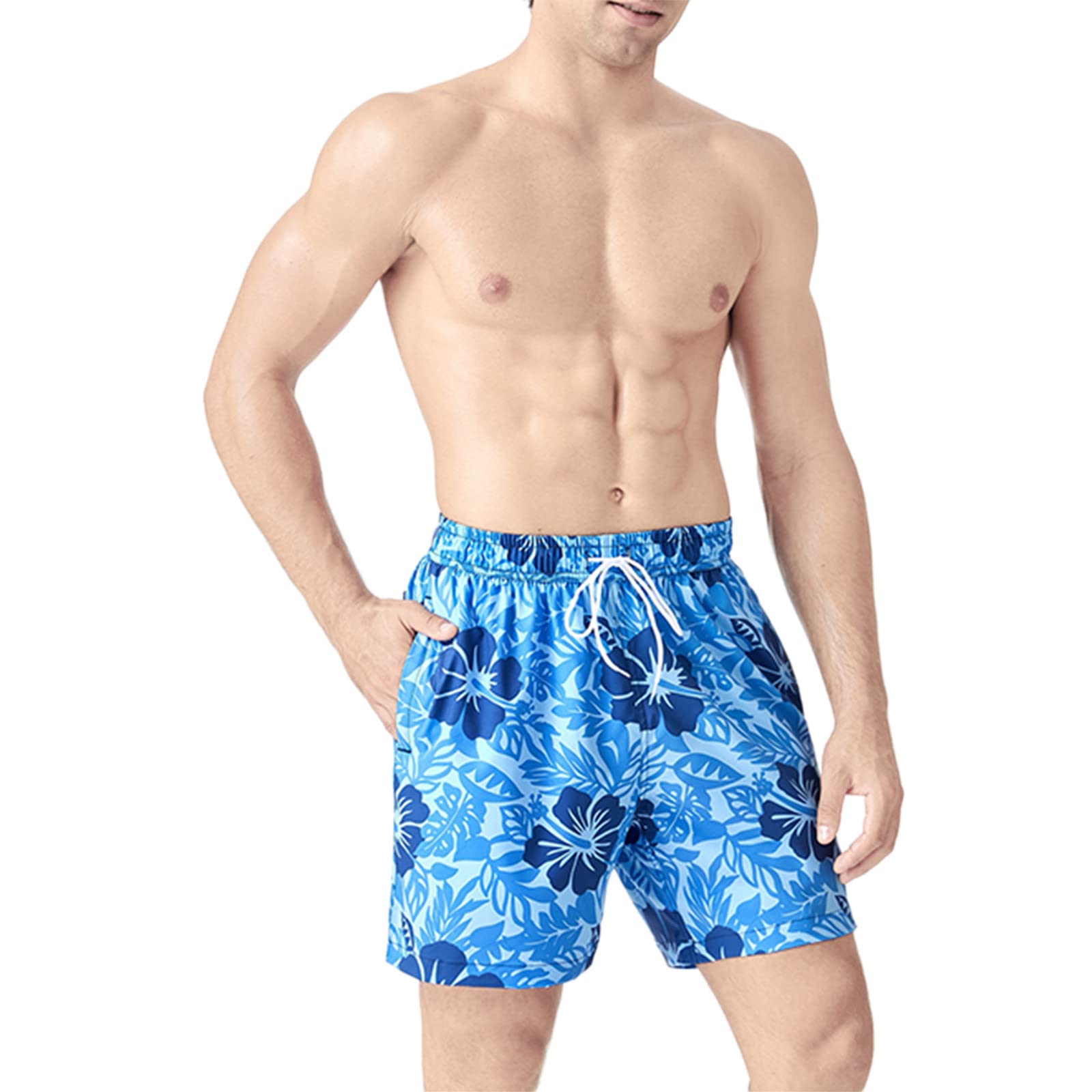 Men's Quick Dry Swim Trunks with Mesh Lining & Pockets - Lightweight Beach Shorts for Swimming, Surfing & Summer Vacations - Perfect for Pool, Beach & Water Sports