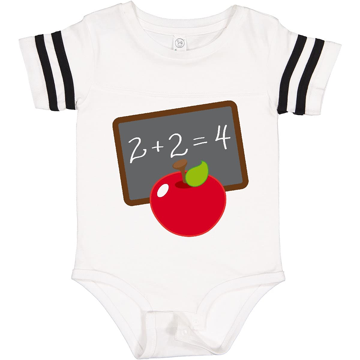 Inktastic Chalkboard and Apple School Baby Bodysuit - Cute Teacher-Themed Onesie for Infants, Toddlers & Newborns - Perfect for Back to School, Teacher Appreciation & First Day of Class