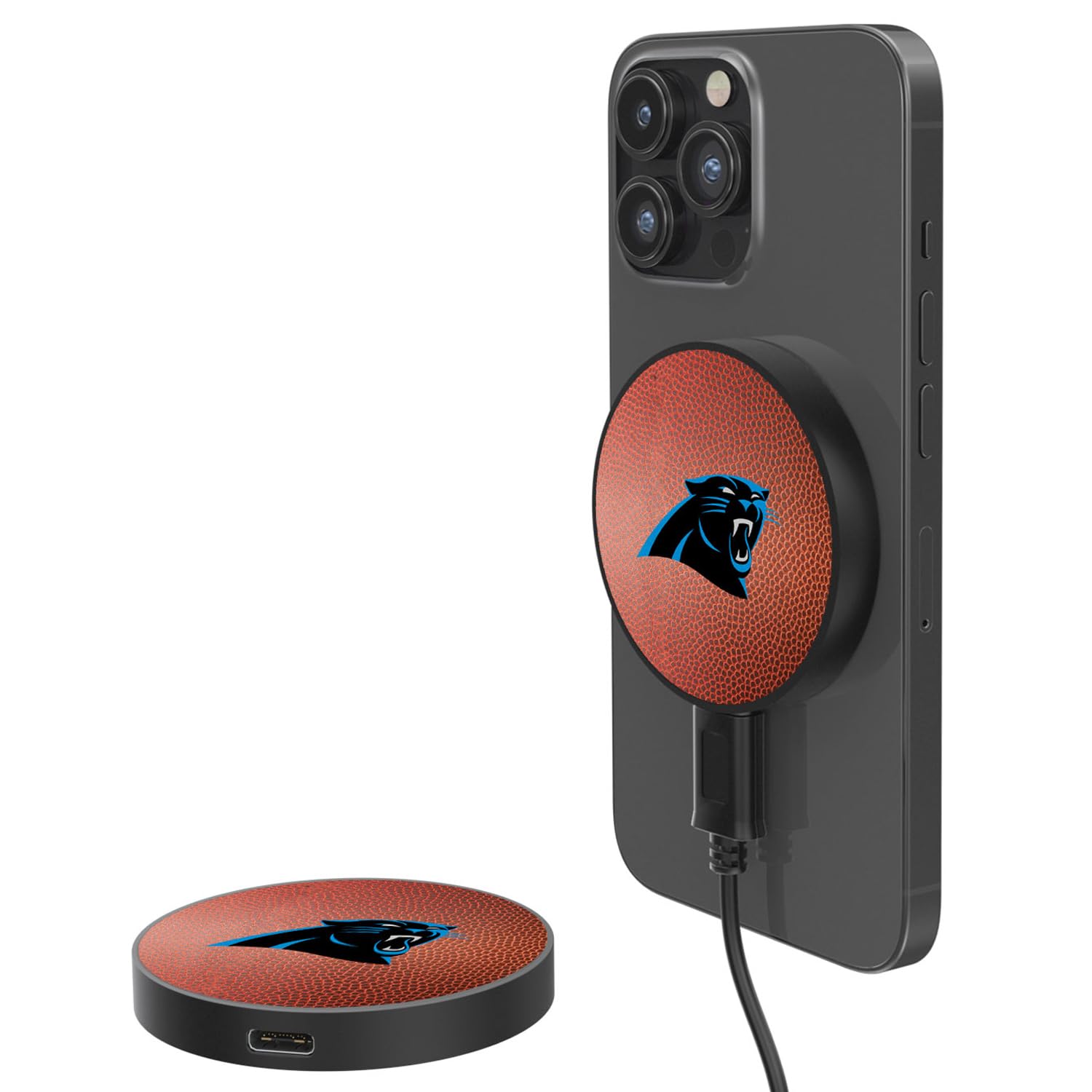 Carolina Panthers 10W Wireless Magnetic Charger - Fast Charging Power Bank for iPhone & Android - Perfect for Game Day, Travel & Office Use