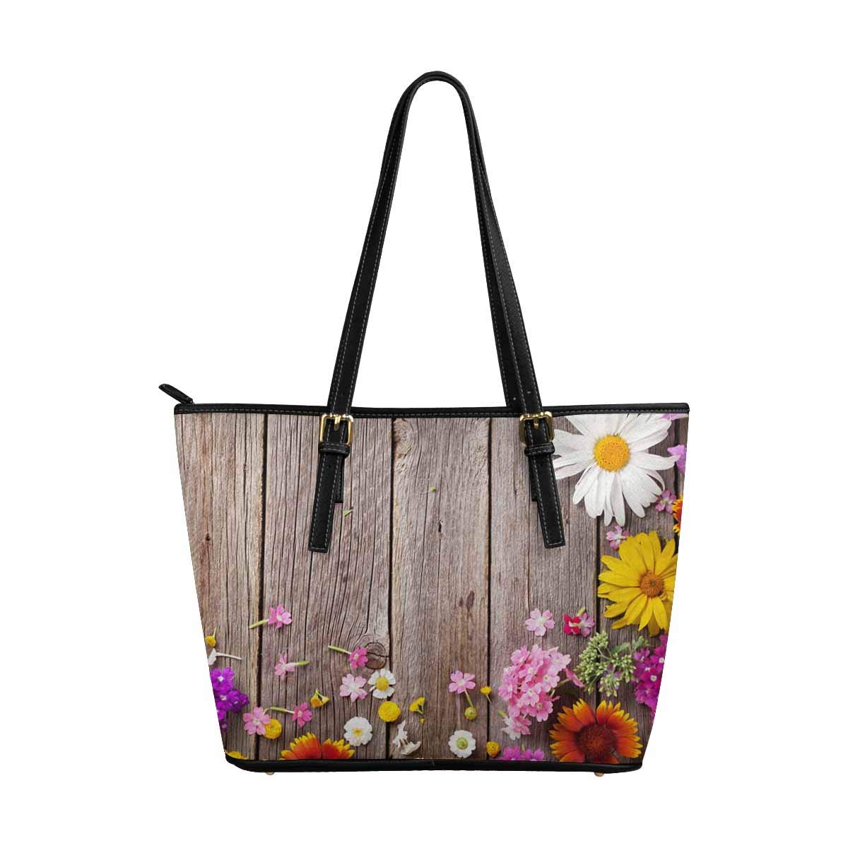 **InterestPrint Women's Leather Tote Shoulder Bag - Floral Butterfly Design Handbag for Girls, Fashionable & Durable, Perfect for Work, Travel & Shopping**