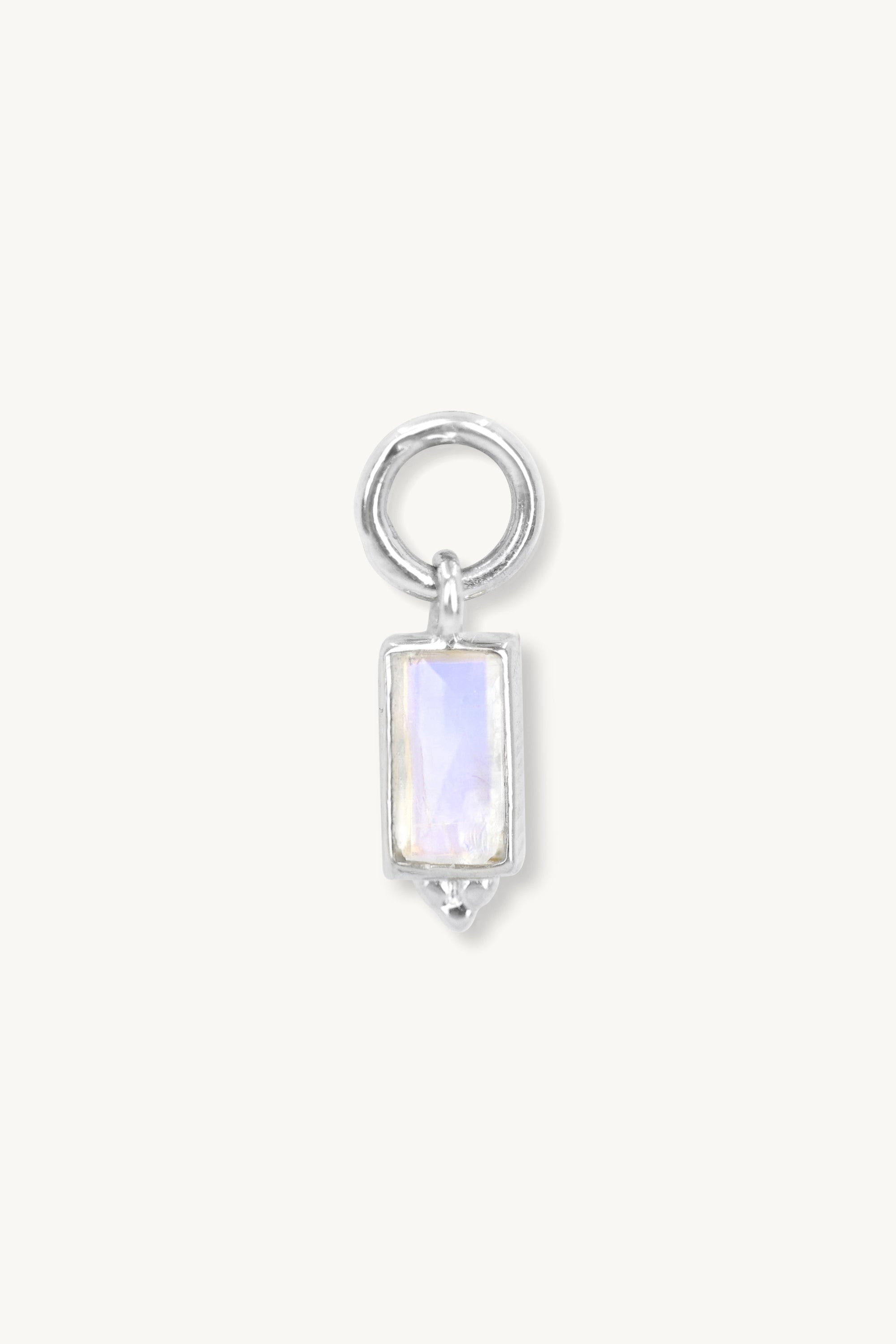Moonstone Silver Charm Bracelet - Elegant Baguette Cut Gemstone Jewelry for Women - Perfect for Everyday Wear & Special Occasions
