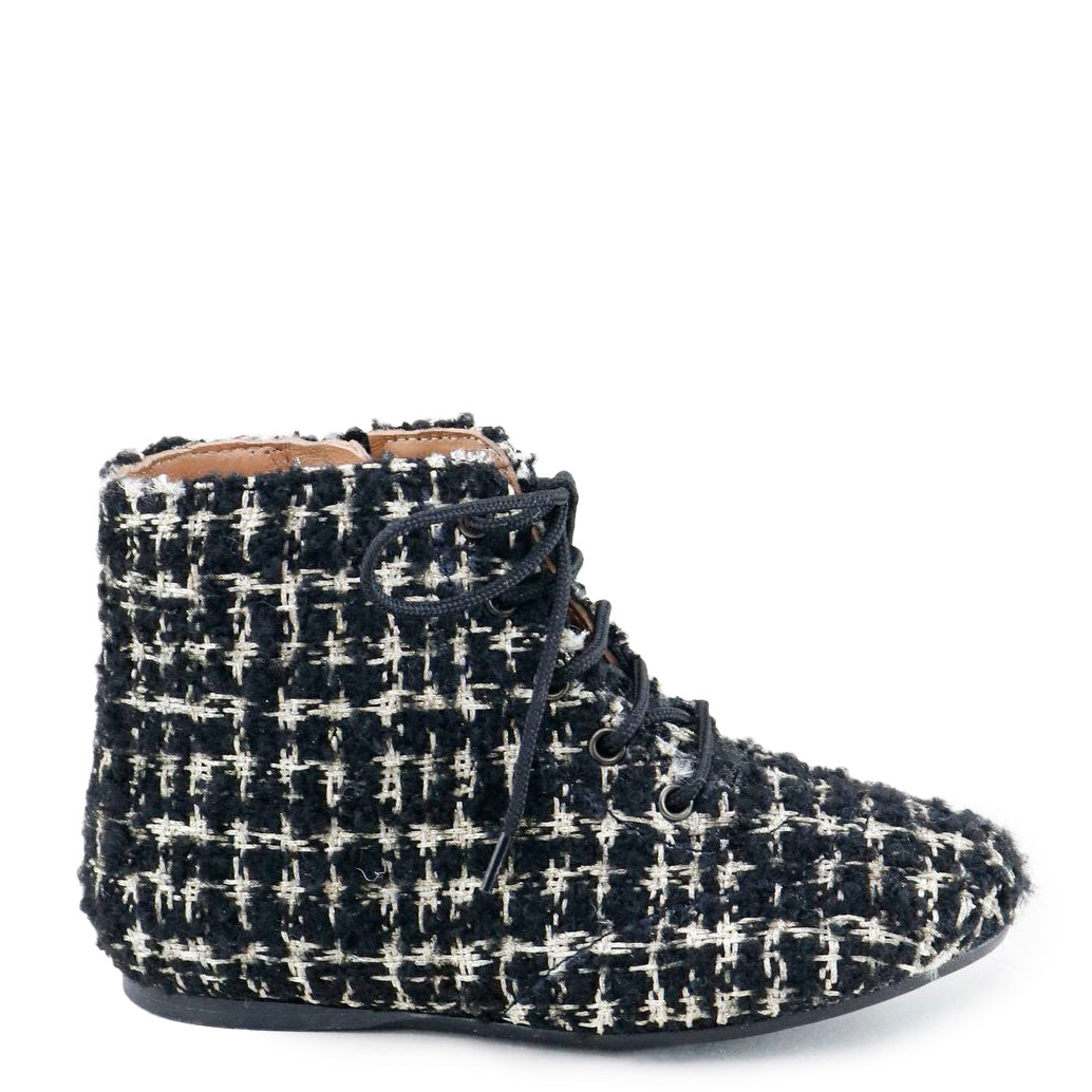 Papanatas Tweed Bootie - Stylish Women's Ankle Boots for Fall & Winter | Comfortable & Fashionable Footwear for Casual Outfits, Office Wear & Date Nights