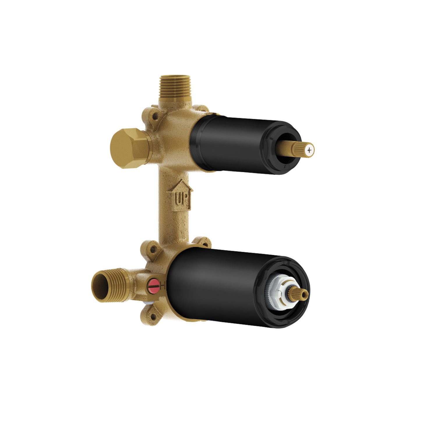2-Way Thermostatic Rough-In Valve with Diverter - Matte Black (Model 103996-160 Kalia) | Perfect for Bathroom & Shower Mixer Systems