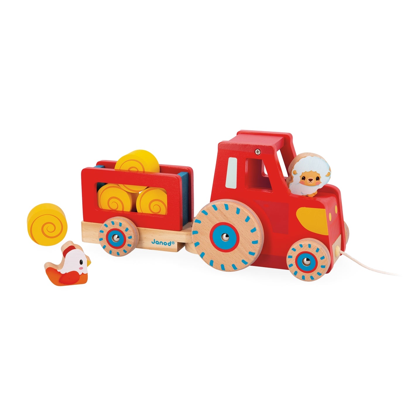 Pull Along Wooden Tractor Toy for Toddlers - Classic Wooden Pull Toy for Kids Ages 1-3 - Perfect for Indoor Play, Outdoor Adventures & Early Childhood Development