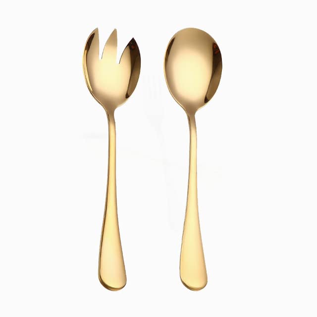 Premium Stainless Steel Silverware Set - 2-Piece Mirror Finish Forks & Spoons for Dining, Kitchen & Entertaining (Gold) - Elegant Cutlery for Restaurants, Dinner Parties & Home Use