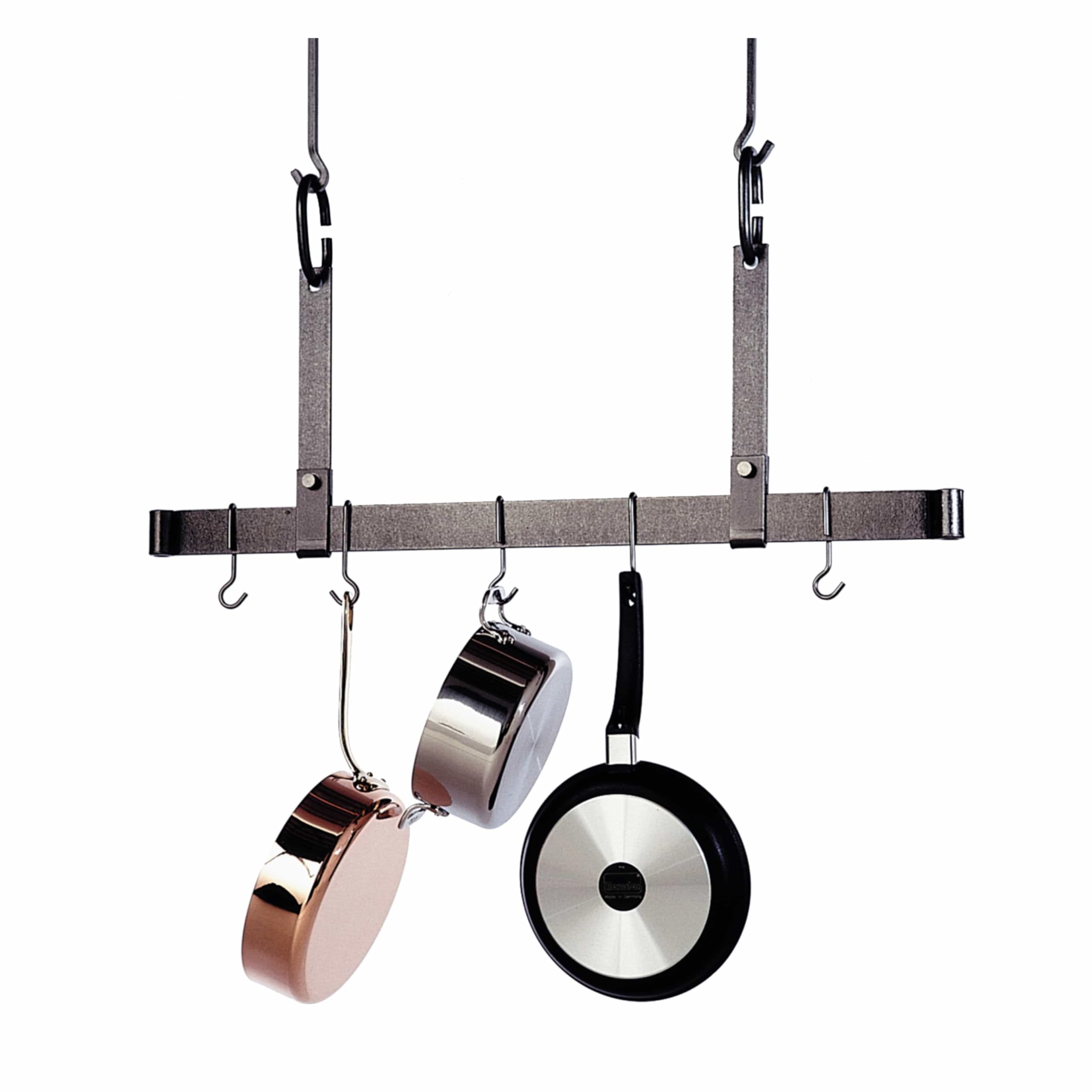 Enclume 54-Inch Heavy Duty Ceiling-Mount Pot Rack - Stainless Steel Cookware Organizer for Kitchen Storage & Space Saving - Perfect for Restaurants, Home Chefs & Small Kitchens