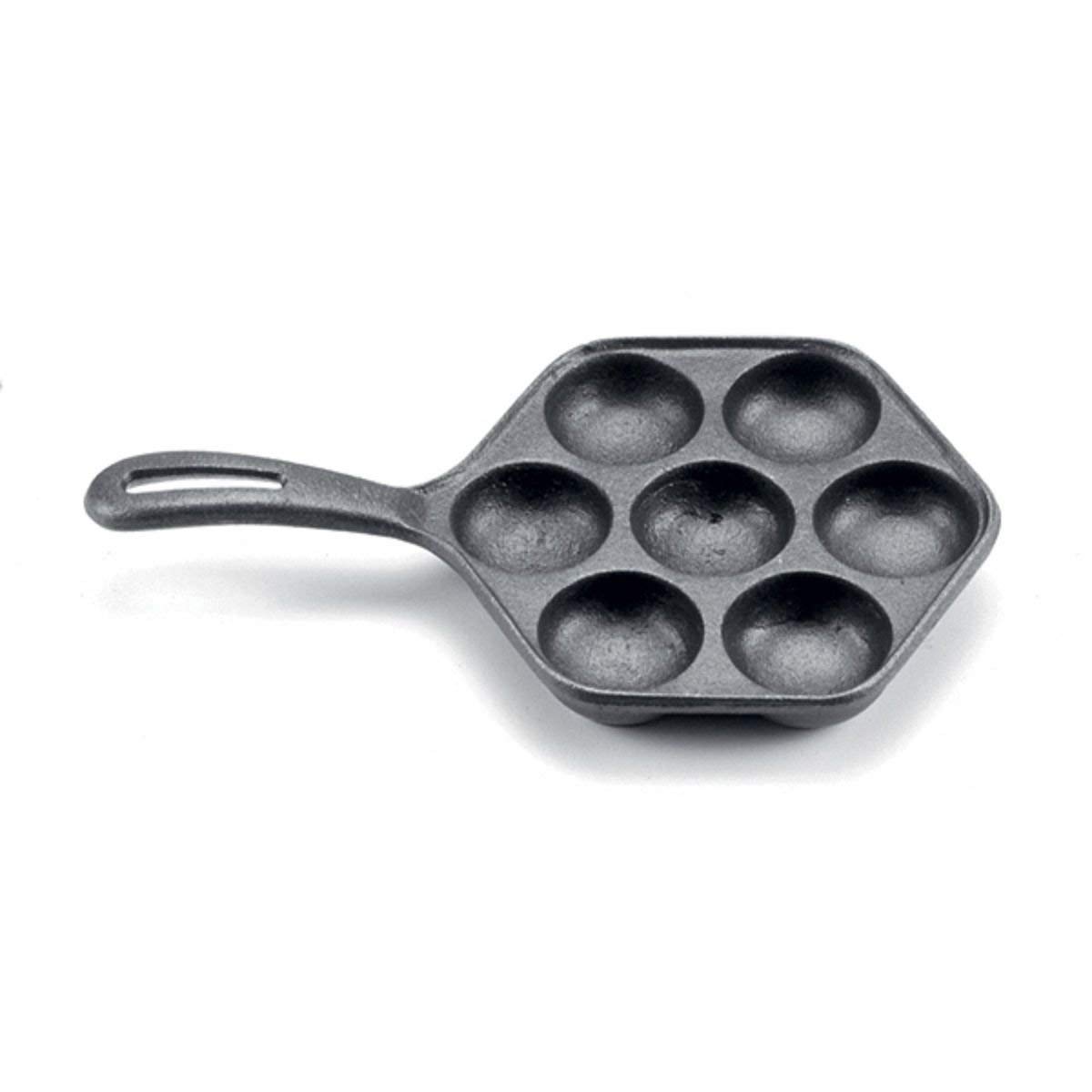 SCI Scandicrafts 7-Cup Cast Iron Aebeleskiver Pan - Traditional Danish Pancake Maker for Stovetop Cooking | Perfect for Breakfast, Brunch & Holiday Gatherings