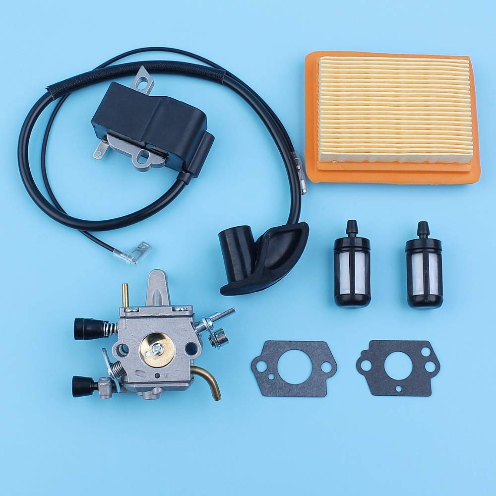 **Stihl FS120 FS200 FS250 FS300 FS200R FS020 FS202 FS250R Trimmer Carburetor Ignition Coil Air Filter Fuel Line Kit - Compatible Replacement Parts for Lawn Care & Landscaping**