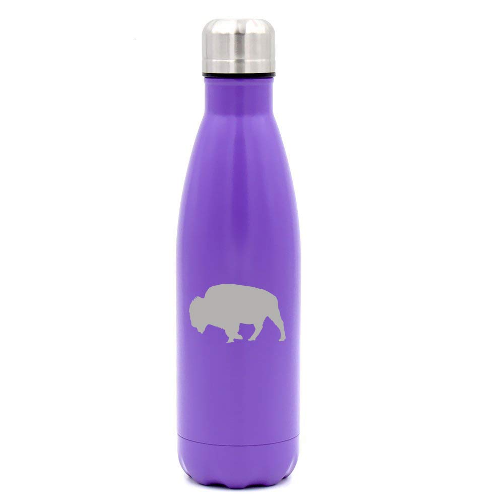 17 oz. Double Wall Vacuum Insulated Stainless Steel Water Bottle - Leak Proof Travel Mug with Handle, Buffalo Design - Perfect for Hiking, Gym & Office Use