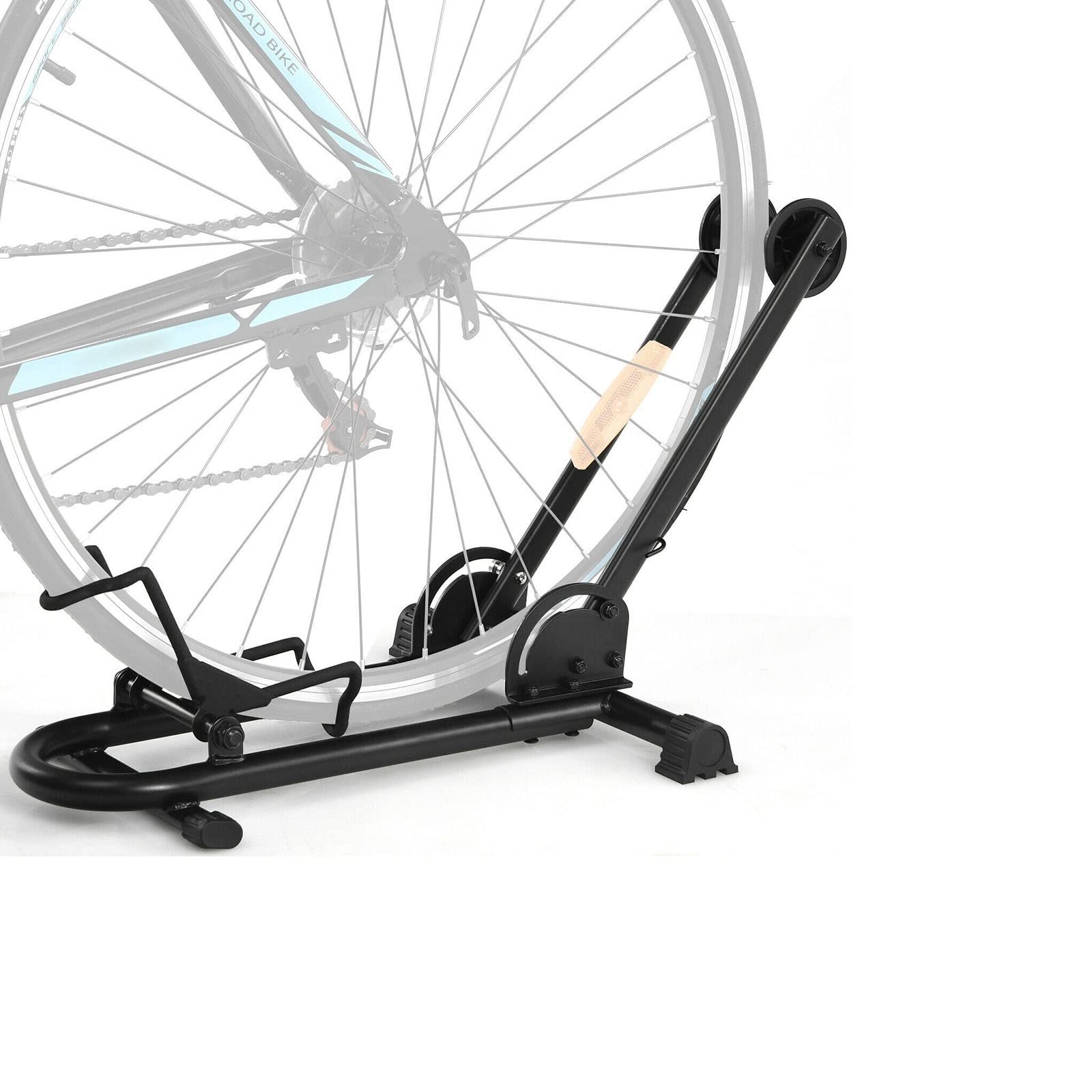 BiYeer Foldable Bike Stand - Adjustable Floor Parking Rack for 20-29 Inch Bikes | Space-Saving Garage Storage Solution | Easy Installation for Home & Repair Use | Perfect for Small Apartments & Bike Maintenance