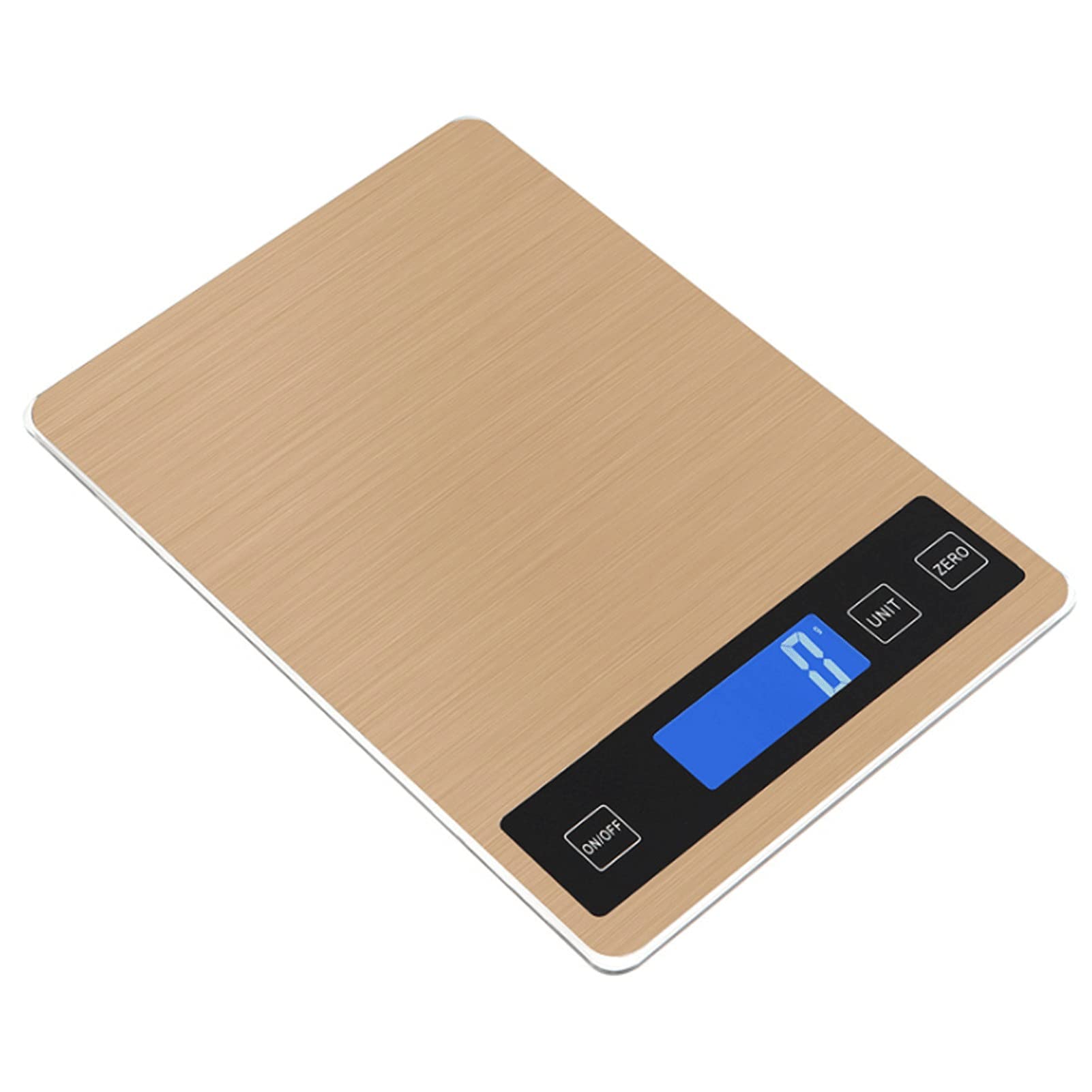 **RenminRoad Digital Kitchen Scale - 11lb/5kg Food Scale with Precise Grams & oz Measurements, Tempered Glass Platform for Cooking, Baking, Meal Prep - Gold (Ideal for Home Chefs & Bakers)**