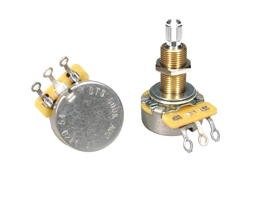 CTS500 A54 500K Ohm Audio Taper Split Shaft Potentiometer with Long Bushing - Perfect for Guitar, Bass & DIY Electronics Projects