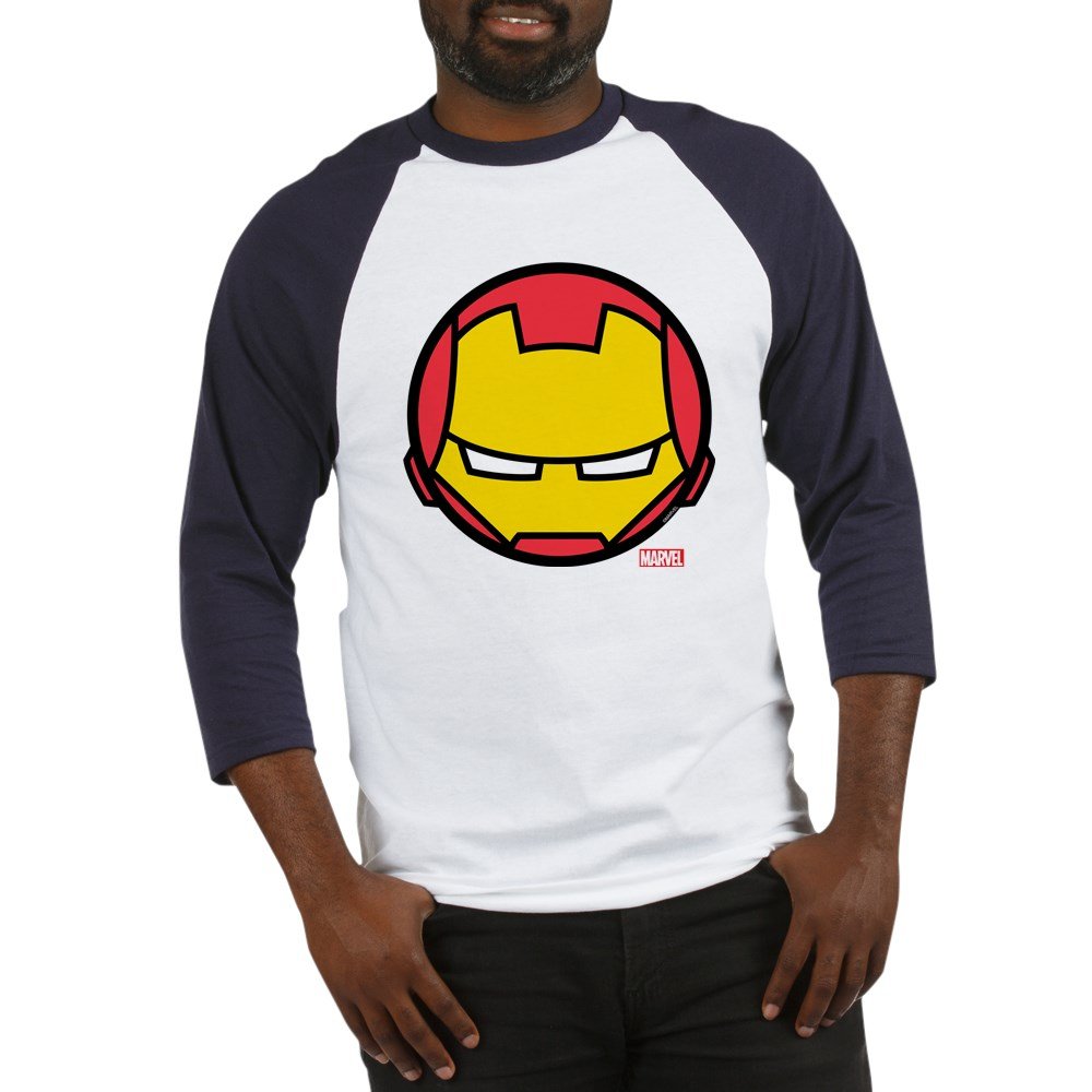 Iron Man Icon Baseball Shirt - Marvel Superhero Graphic Tee for Men | Casual Wear, Cosplay & Comic Con Outfits