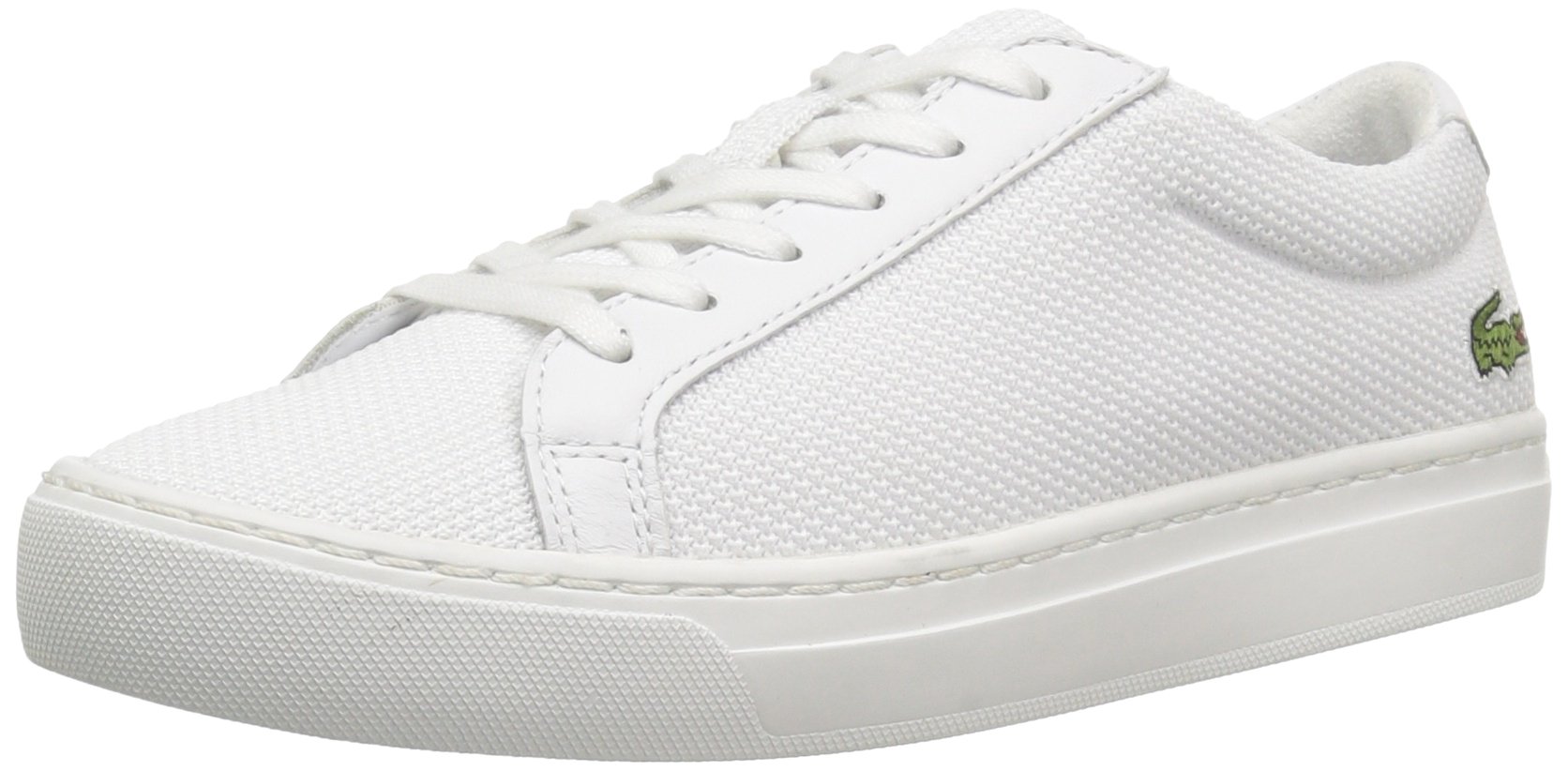 Lacoste Kids' Caj Sneakers - Comfortable & Stylish White Leather Shoes for Boys & Girls | Perfect for School, Play & Casual Outings