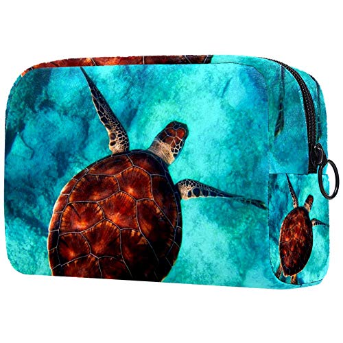 Portable Sea Turtle Makeup Bag for Women - Travel & Purse Organizer