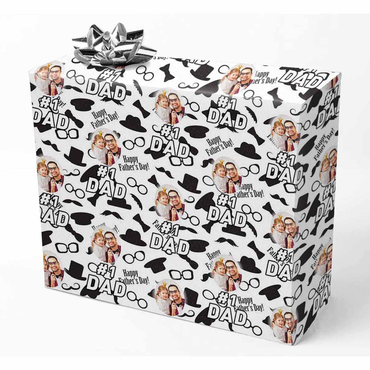 Customized Father's Day Wrapping Paper - Personalized Photo Gift Wrap for Dad | Perfect for Birthday & Anniversary Gifts