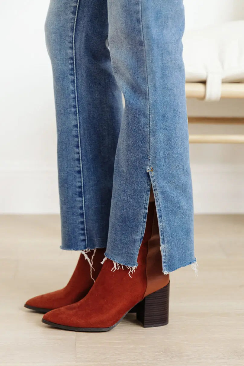 Jody Slim Flare Side Slit Jeans for Women - High Waisted Stretch Denim Pants with Side Slits | Perfect for Casual Outfits, Date Nights & Street Style
