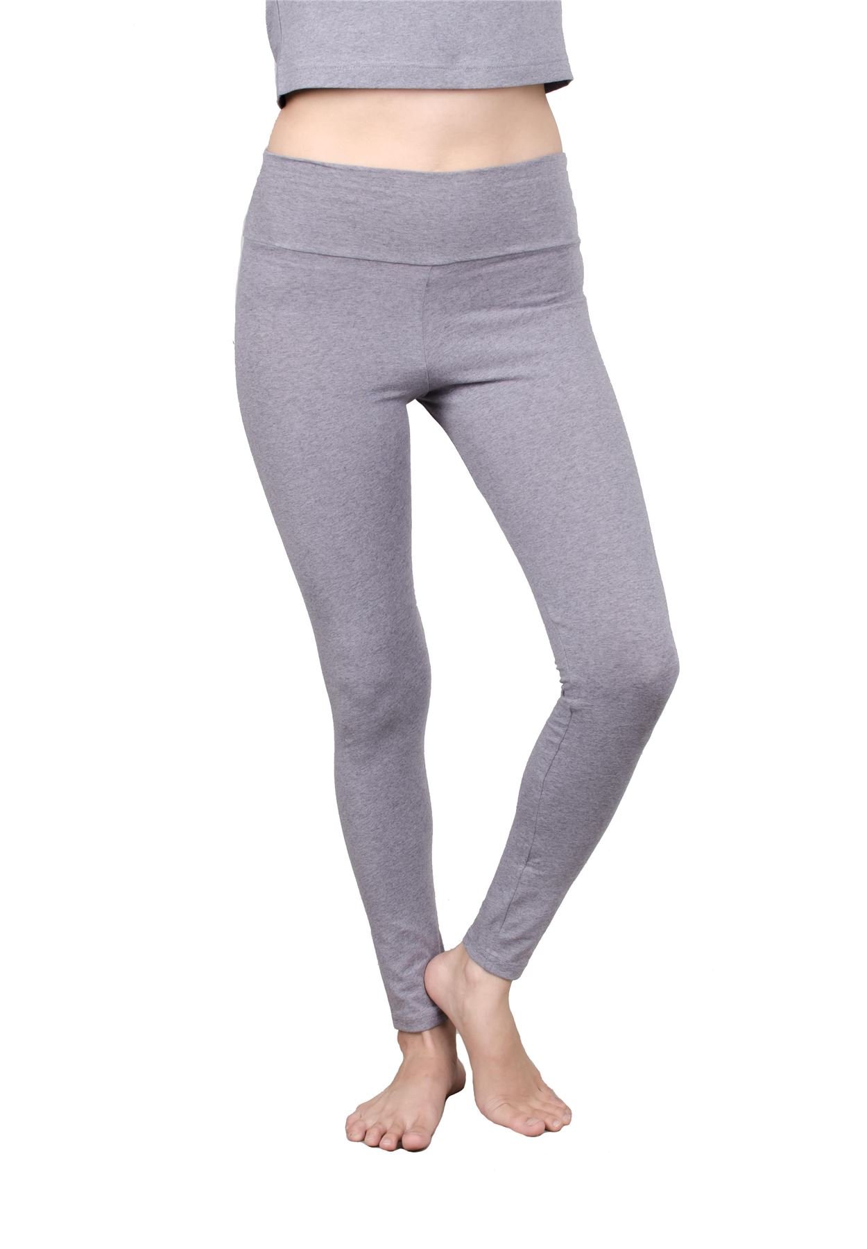 LOFBAZ Women's High Waist Yoga Pants - Fold Over Cotton Workout Leggings for Running, Gym & Lounge | Comfortable Stretchy Activewear