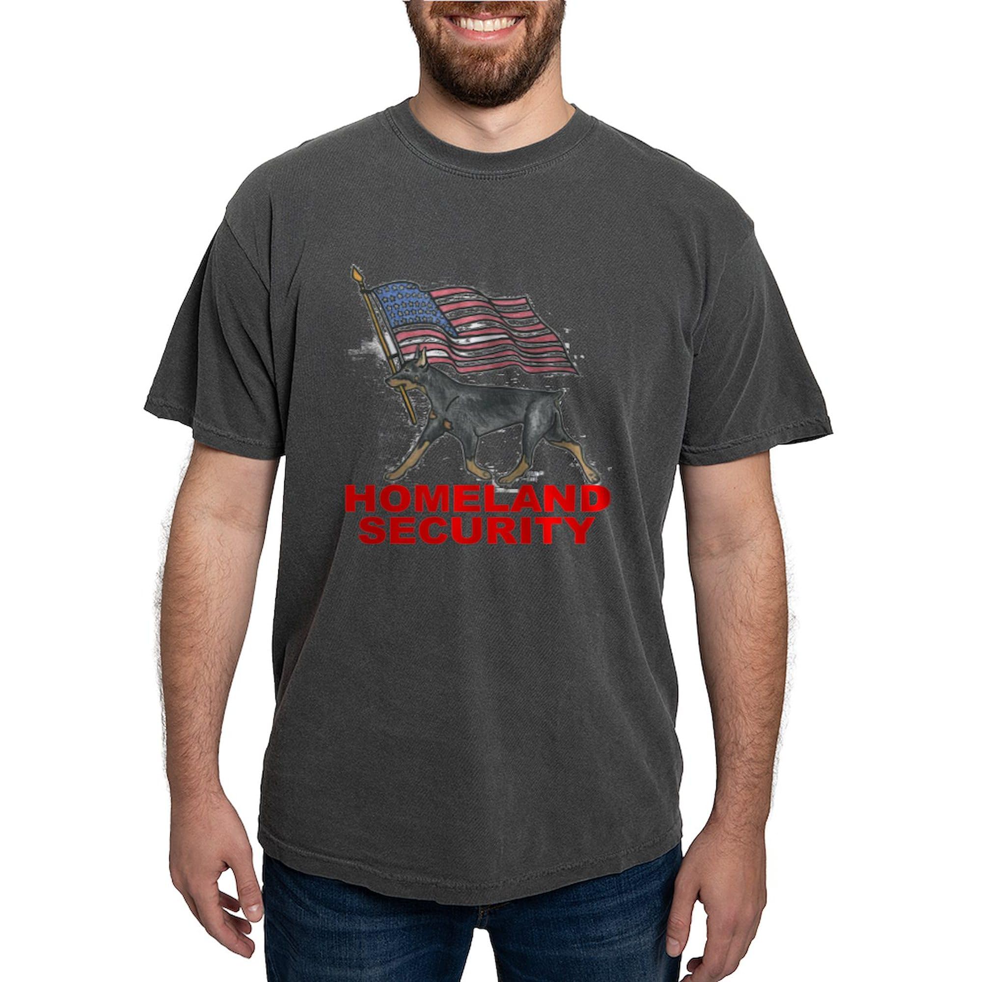 Doberman Homeland Security T-Shirt for Men - Comfort Colors® Soft Cotton Tee - Perfect for Dog Lovers, Security Professionals & Patriotic Gifts