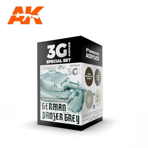AK Interactive AK11642 German Panzer Grey Modulation 3G - Scale Model Paint for WWII Tanks & Military Miniatures - Perfect for Airbrush & Hand Painting