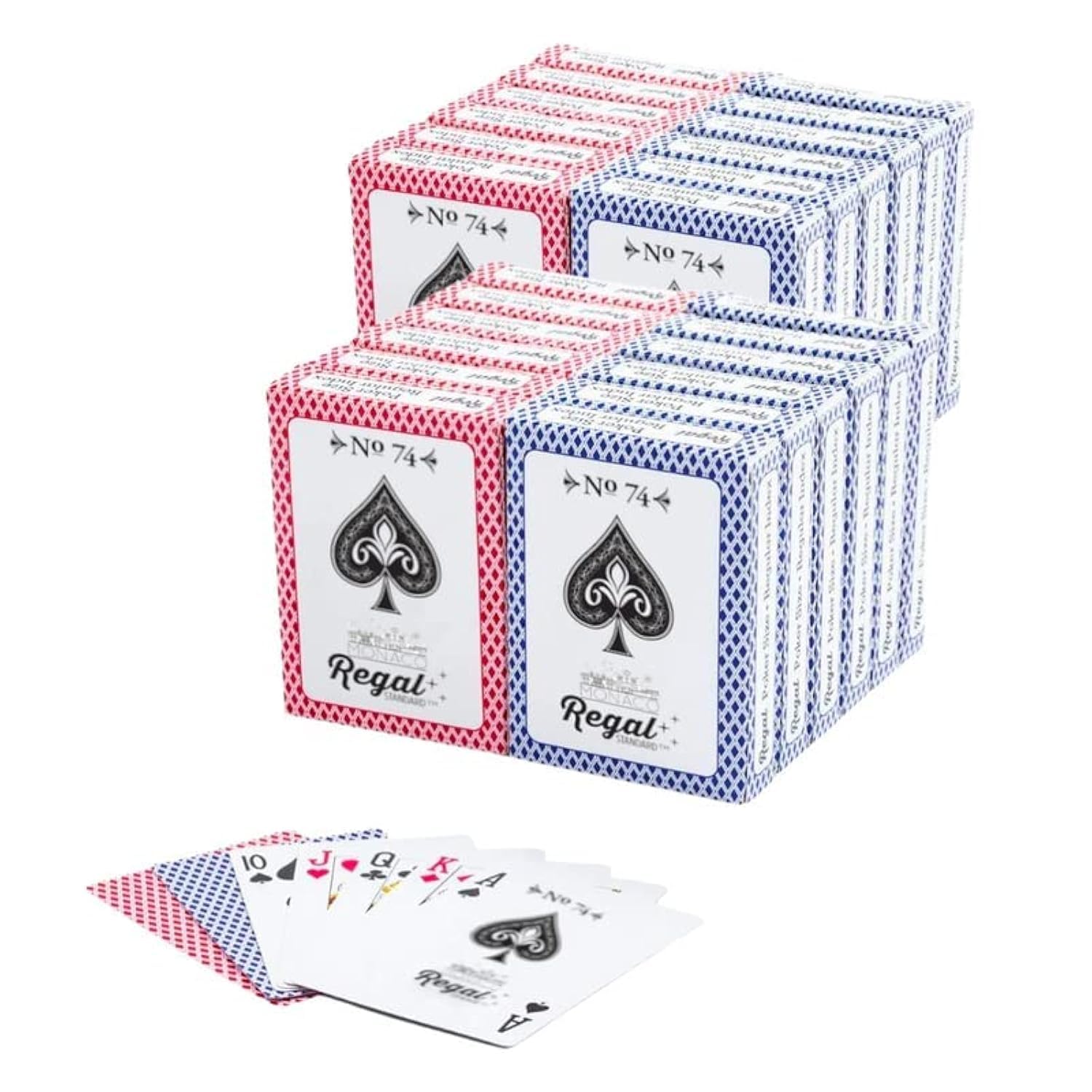 Regal Games - 24 Pack Bulk Playing Cards Set for Adults & Professionals - Standard Decks with Large Print - Perfect for Blackjack, Euchre, Canasta & Poker - Ideal for Game Nights, Travel & Casino Parties