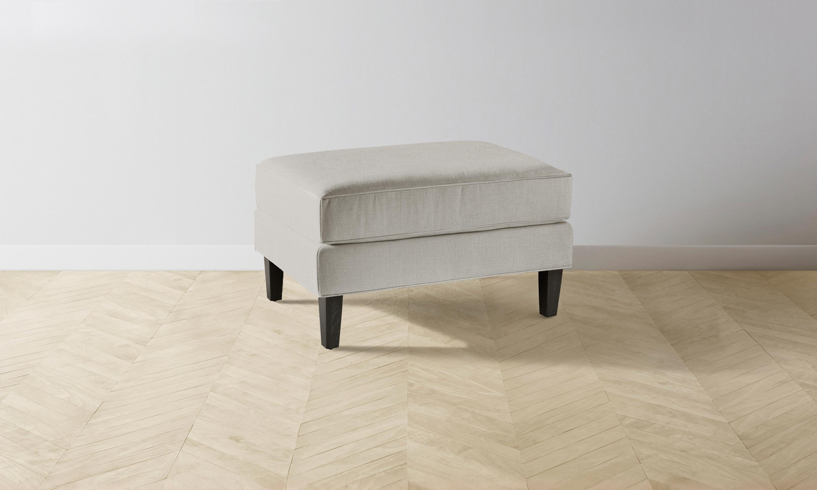 Crosby Ottoman - Performance Linen Weave Beige Storage Bench for Living Room, Bedroom & Entryway - Modern Home Decor Furniture