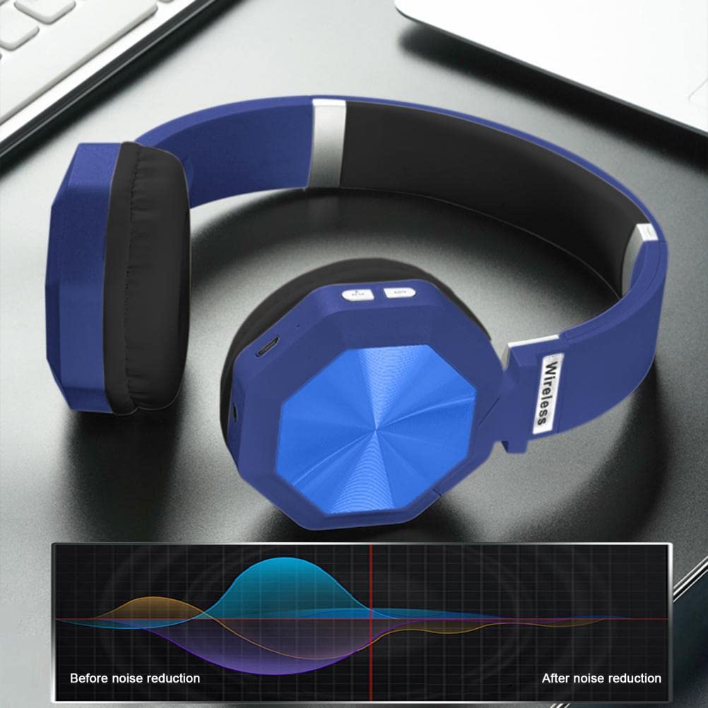 **Wireless Bluetooth Headphones Over Ear - Hi-Fi Stereo, Foldable Design, Lightweight & Comfortable Earmuffs for iPhone, Android, PC - Perfect for Travel, Workouts, and Gaming (Blue)**