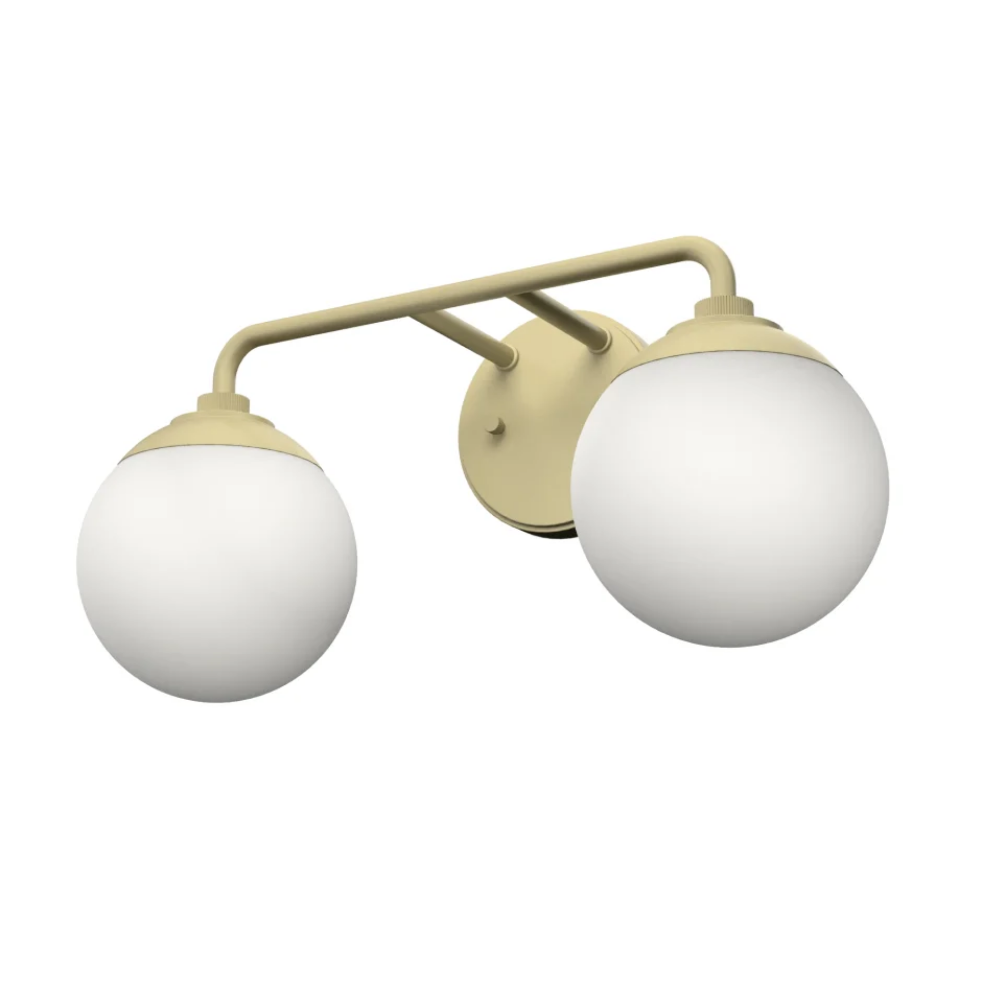 Hunter Hepburn 2-Light Vanity Light in Modern Brass Finish - Perfect for Bathroom, Bedroom, and Dressing Room Lighting