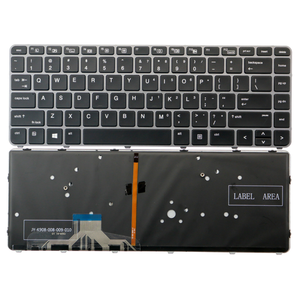 Backlit Keyboard with Silver Frame for HP Elitebook 1040 G3 (844423-001, 818252-001) - Premium Replacement for Typing & Working in Low Light