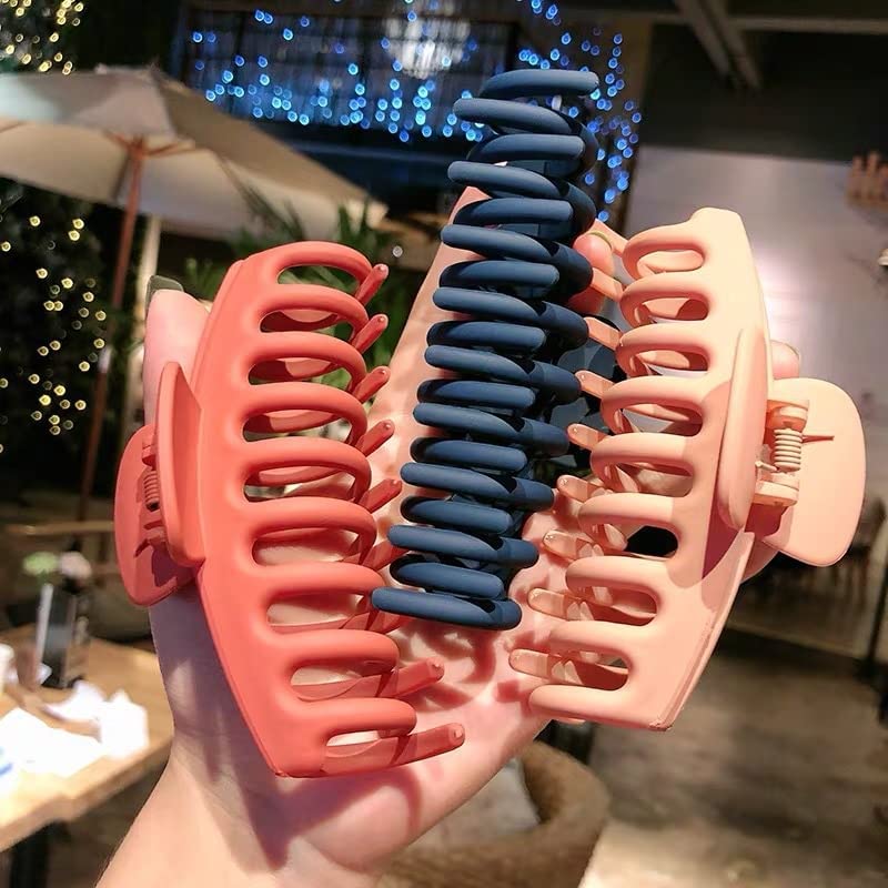 Samyak 5-Pack Matte Geometric Hair Clips for Women & Girls - Non-Slip Strong Hold Round Barrettes, Claw Clutchers, Jaw Clamps (Random Colors) | Perfect for School, Work, Parties & Everyday Hairstyles