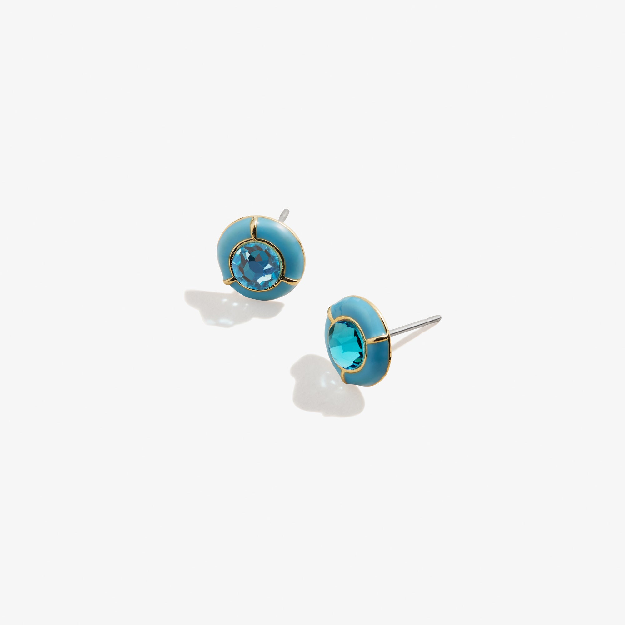 Sky Blue Crystal Stud Earrings for Women - Elegant Cubic Zirconia Earrings for Everyday Wear & Special Occasions
