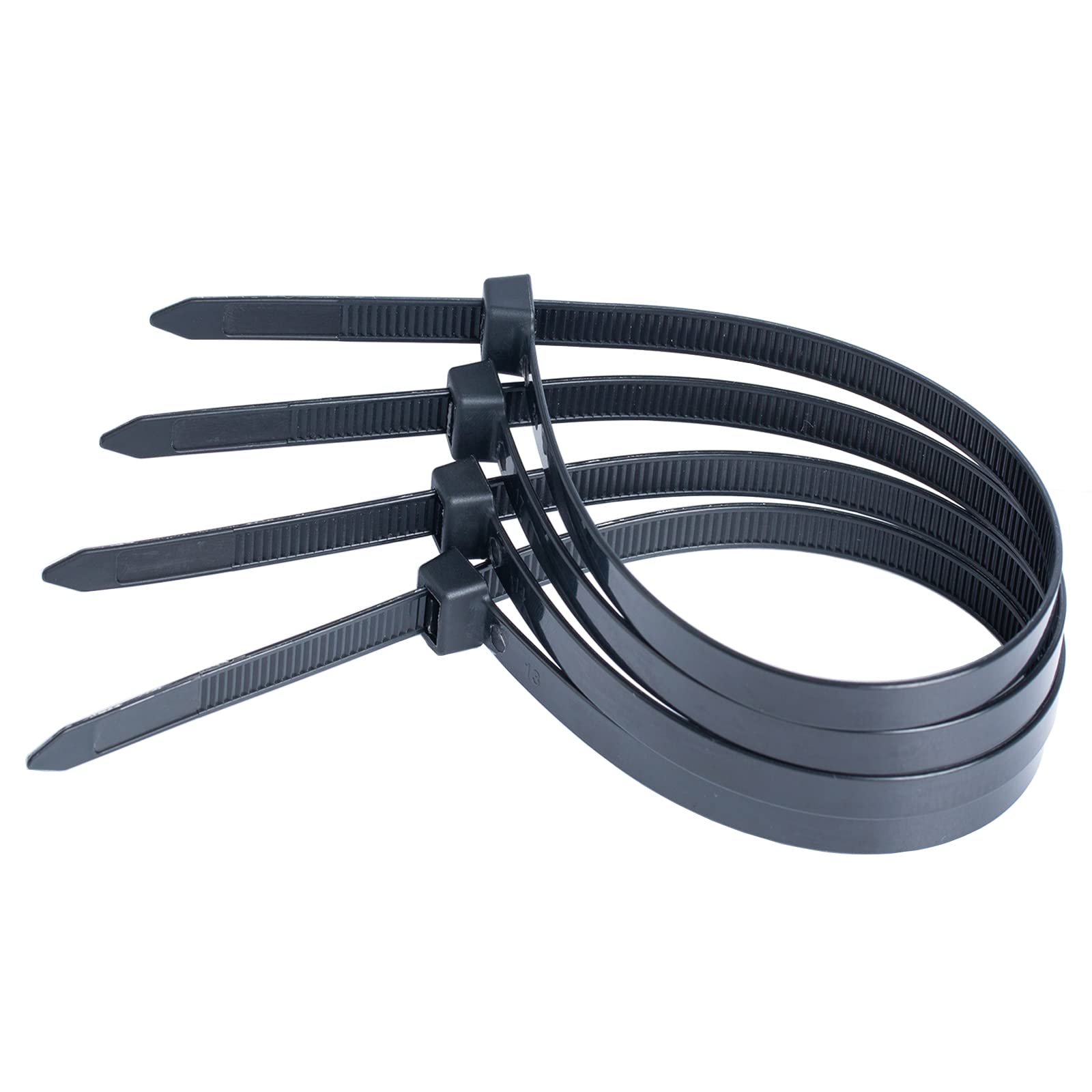 16 Inch Heavy Duty Black Zip Ties - 100 Pack Self-Locking Cable Ties with 70lbs Tensile Strength & UV Resistance - Perfect for Organizing Wires, Securing Cables & Outdoor Use