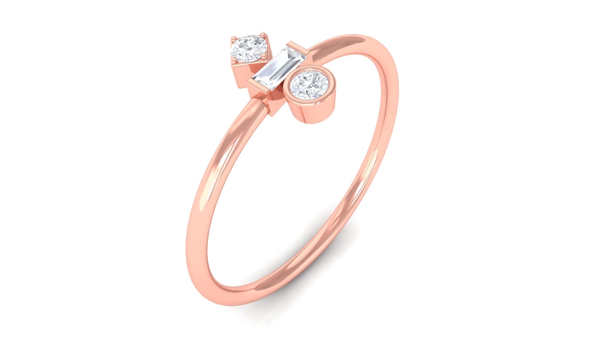 14K Solid Gold Diamond Promise Ring for Women - Minimalist April Birthstone Ring with Natural Diamonds | Perfect for Engagements, Anniversaries & Special Occasions