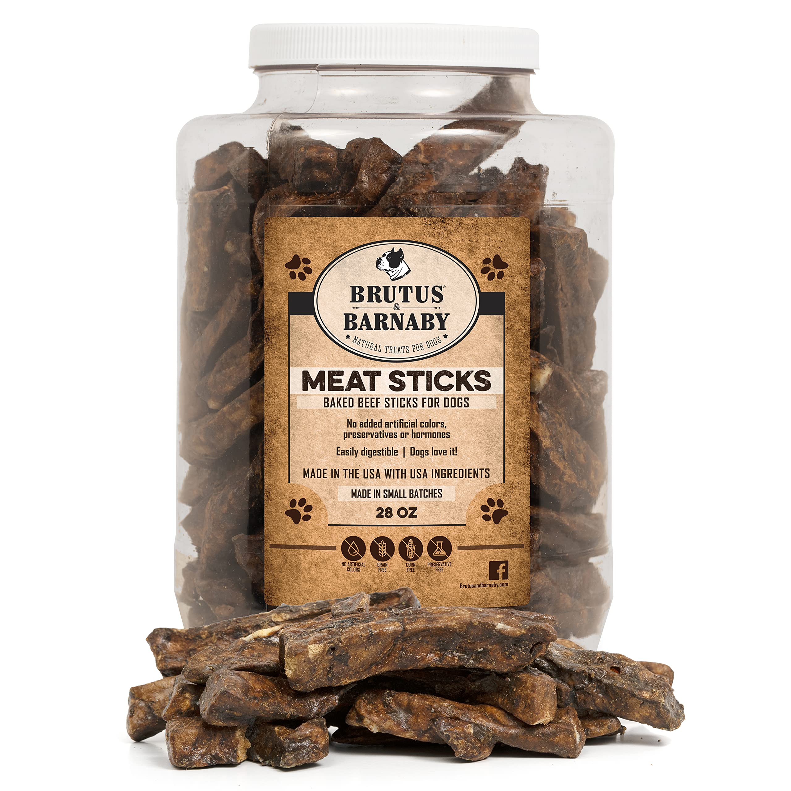 BRUTUS & BARNABY Beef Liver & Lung Dog Treats - High Protein, Grain Free, Crunchy Healthy Dog Snacks Made in USA - All Natural, No Additives, Rawhide Free - Perfect for Training, Rewards & Outdoor Adventures