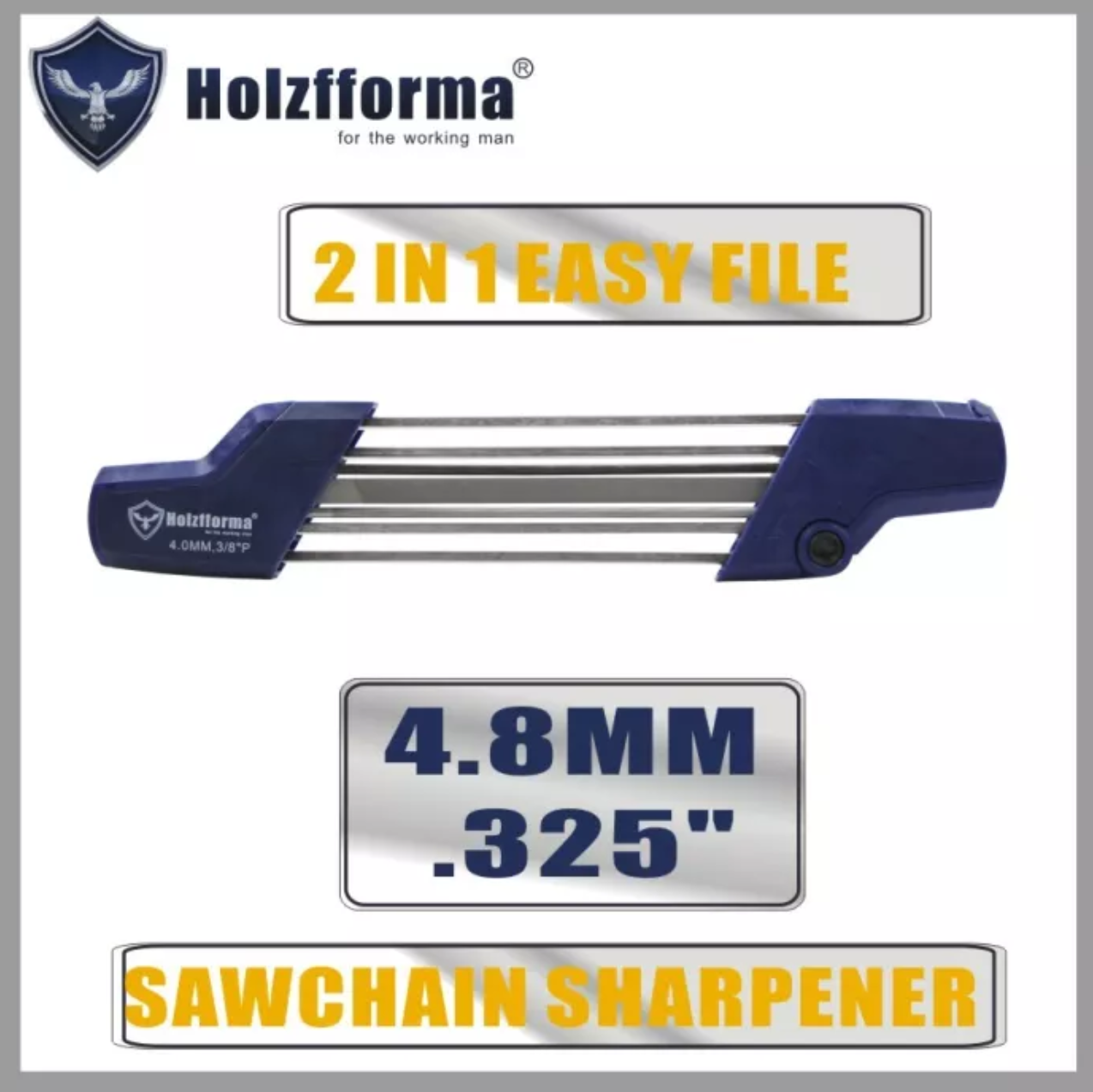 2 IN 1 Easy File .325 3/16 4.8mm Chainsaw Chain Sharpener - Professional Chainsaw Sharpening Tool for Wood Cutting & Forestry Work - Perfect for DIY & Professional Use