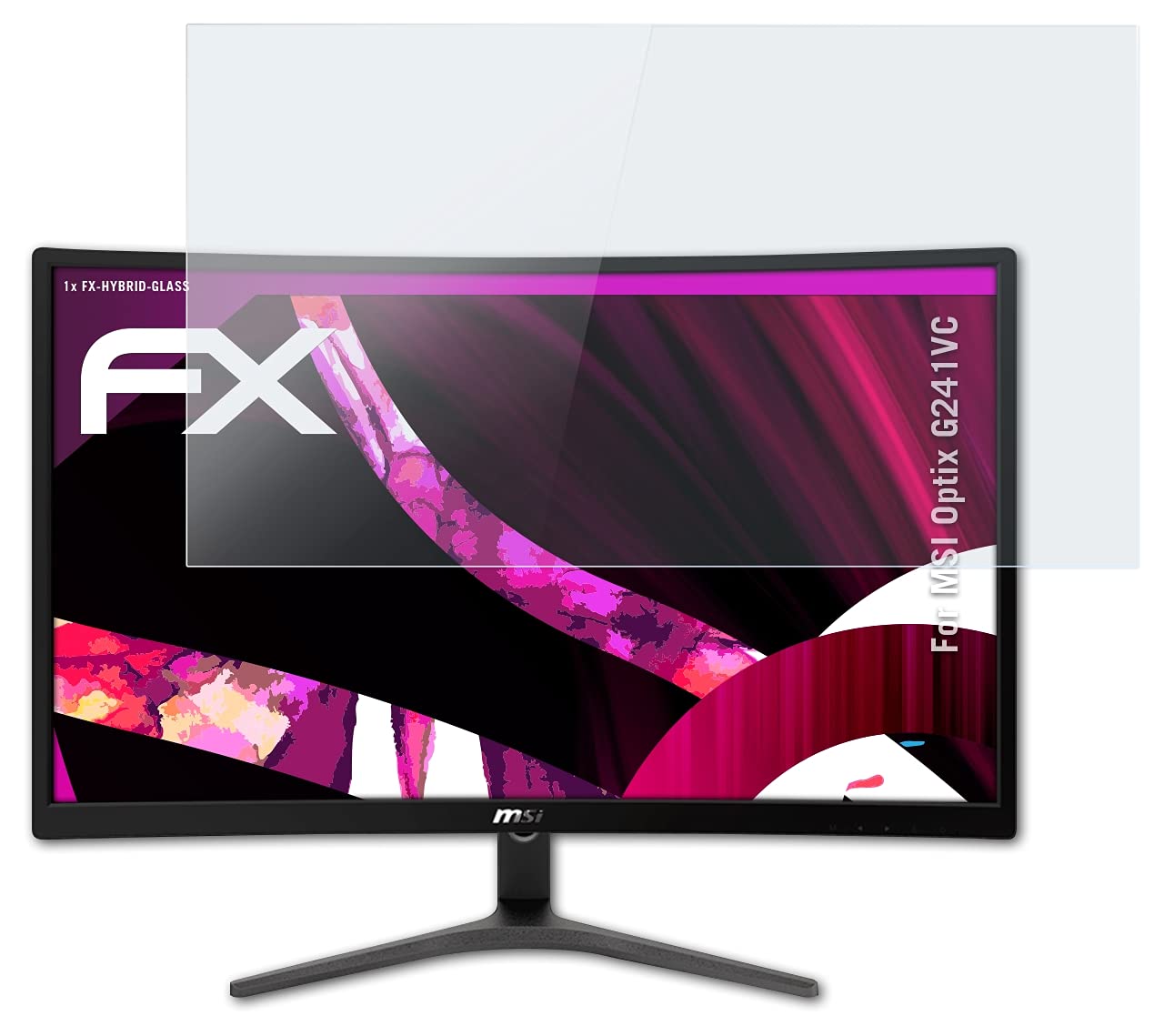 atFoliX 9H Hybrid-Glass FX Screen Protector for MSI Optix G241VC Monitor - Anti-Scratch Plastic Glass Protective Film for Gaming & Office Use