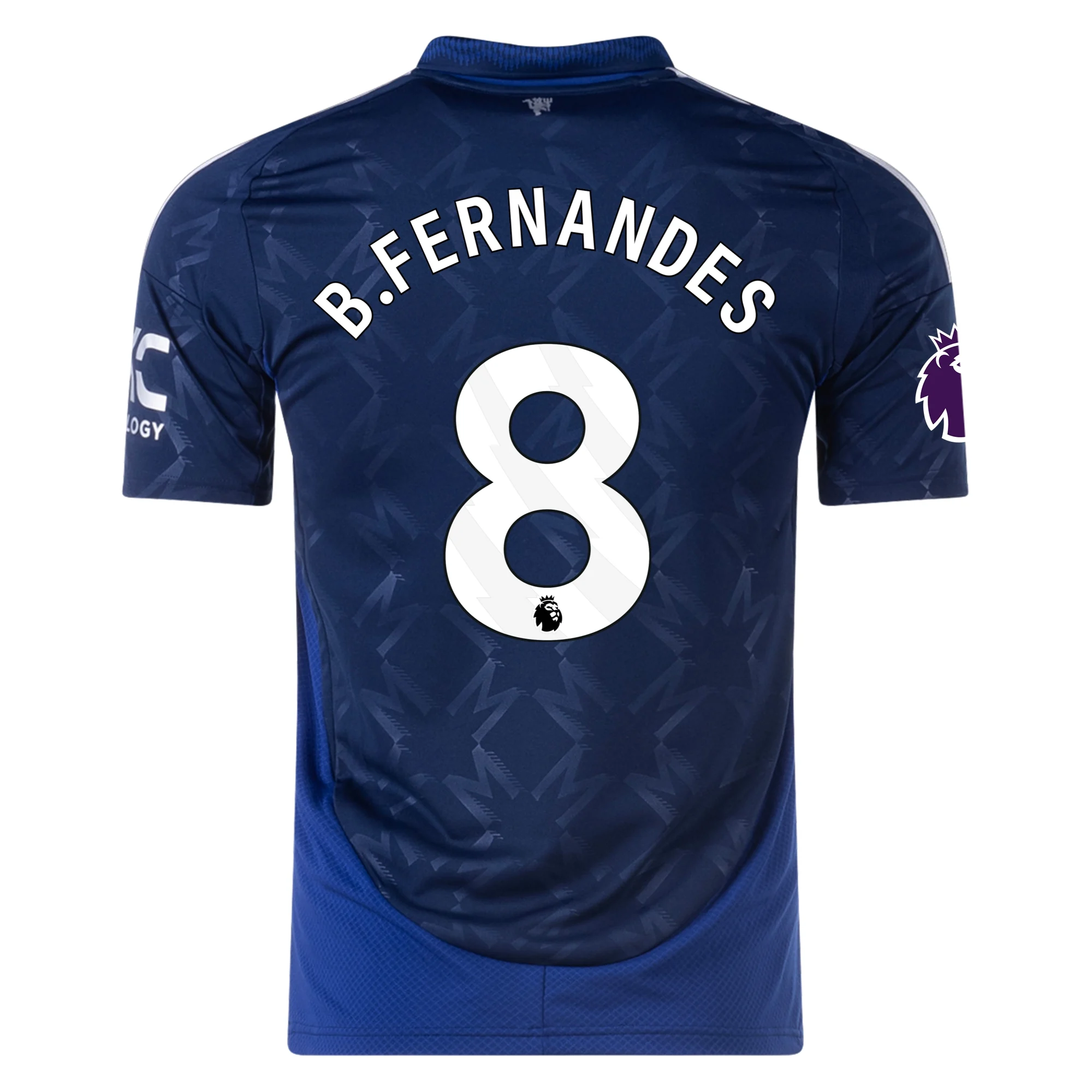 Adidas Manchester United Bruno Fernandes 24/25 Away Jersey with EPL Patch - Night Indigo Color | Official Soccer Jersey for Fans & Players | Perfect for Match Days, Training & Collecting