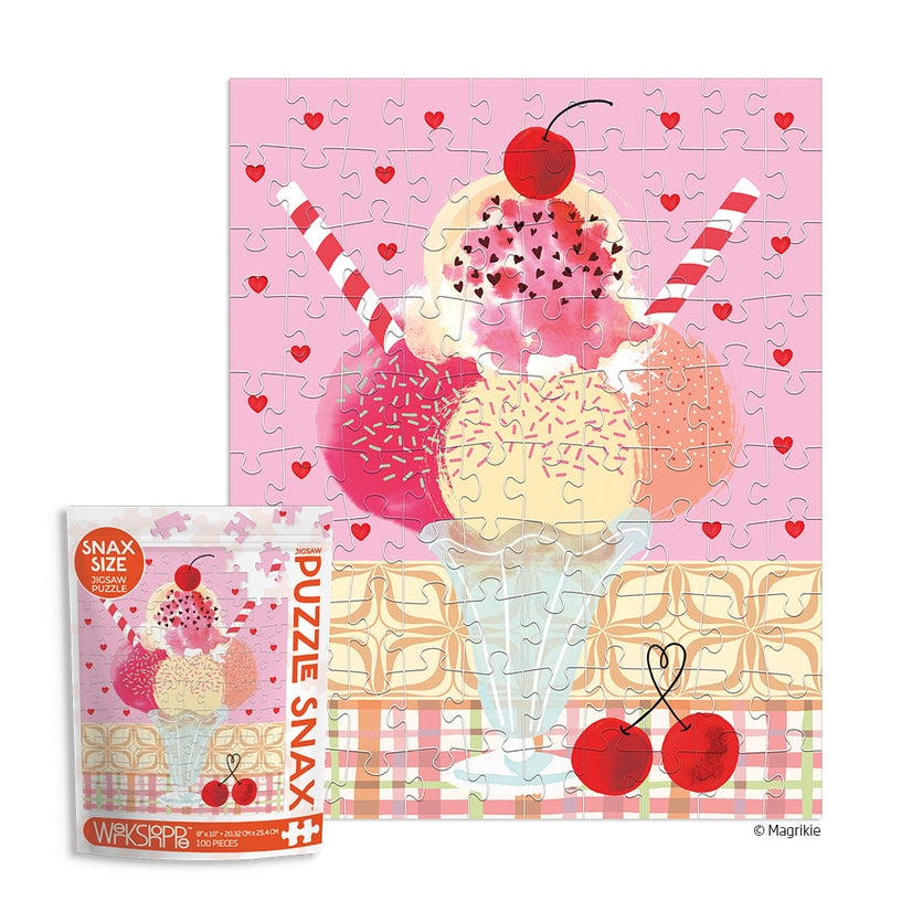 Cherry Sundae 100 Piece Jigsaw Puzzle for Adults & Kids - Fun Family Game Night Activity, Classroom Learning Tool, Stress Relief & Home Decor