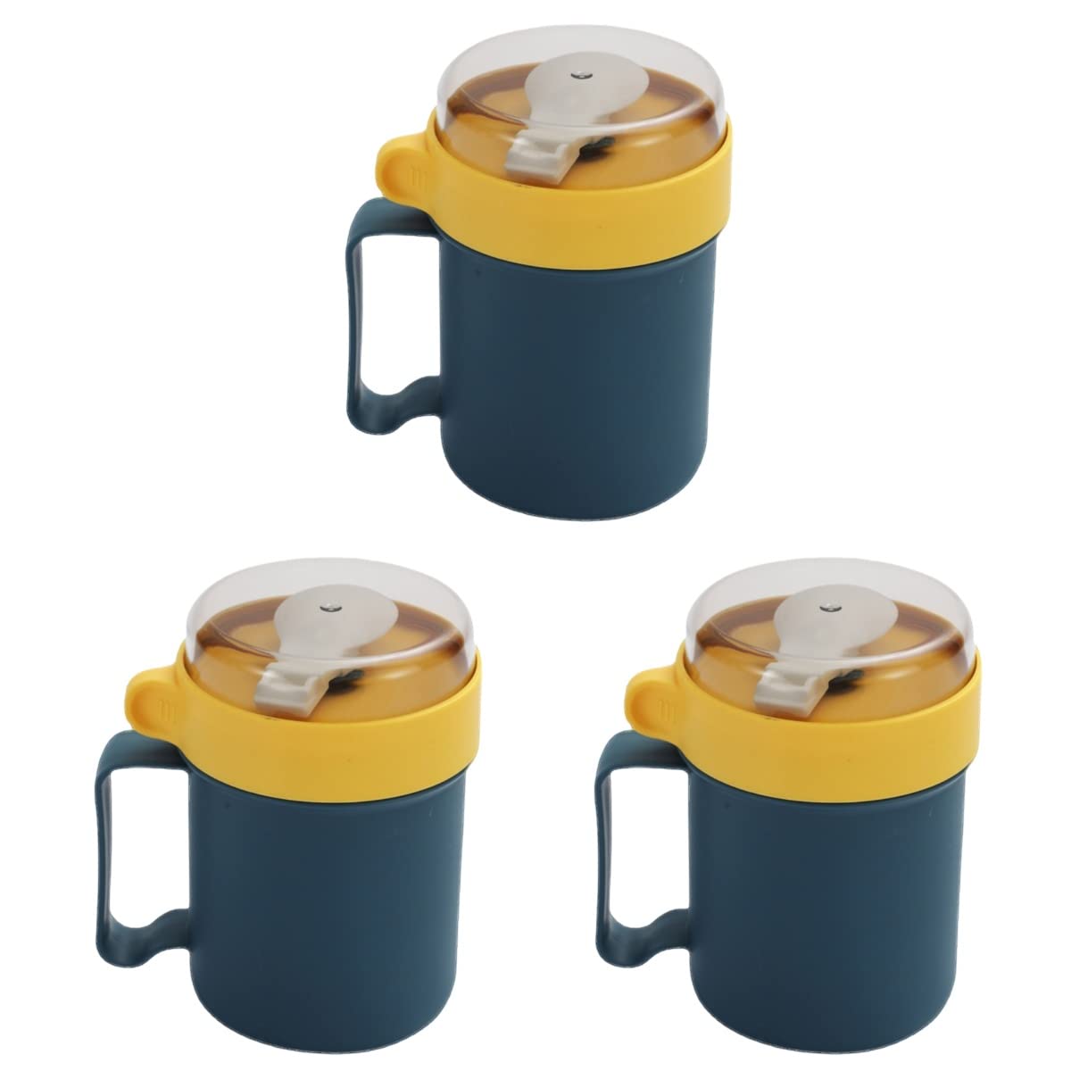 YARNOW 3-Piece Milk Mugs Set - Microwave Safe Cereal Bowls, Portable Breakfast Cups for Coffee, Tea & Milk - Perfect for Home, Office & Travel Use