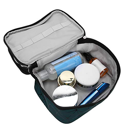 Multifunctional Cosmetic Case - Waterproof Travel Makeup Bag with Multiple Compartments | Portable Toiletry Organizer for Women | Perfect for Home, Travel & Gym (Green)