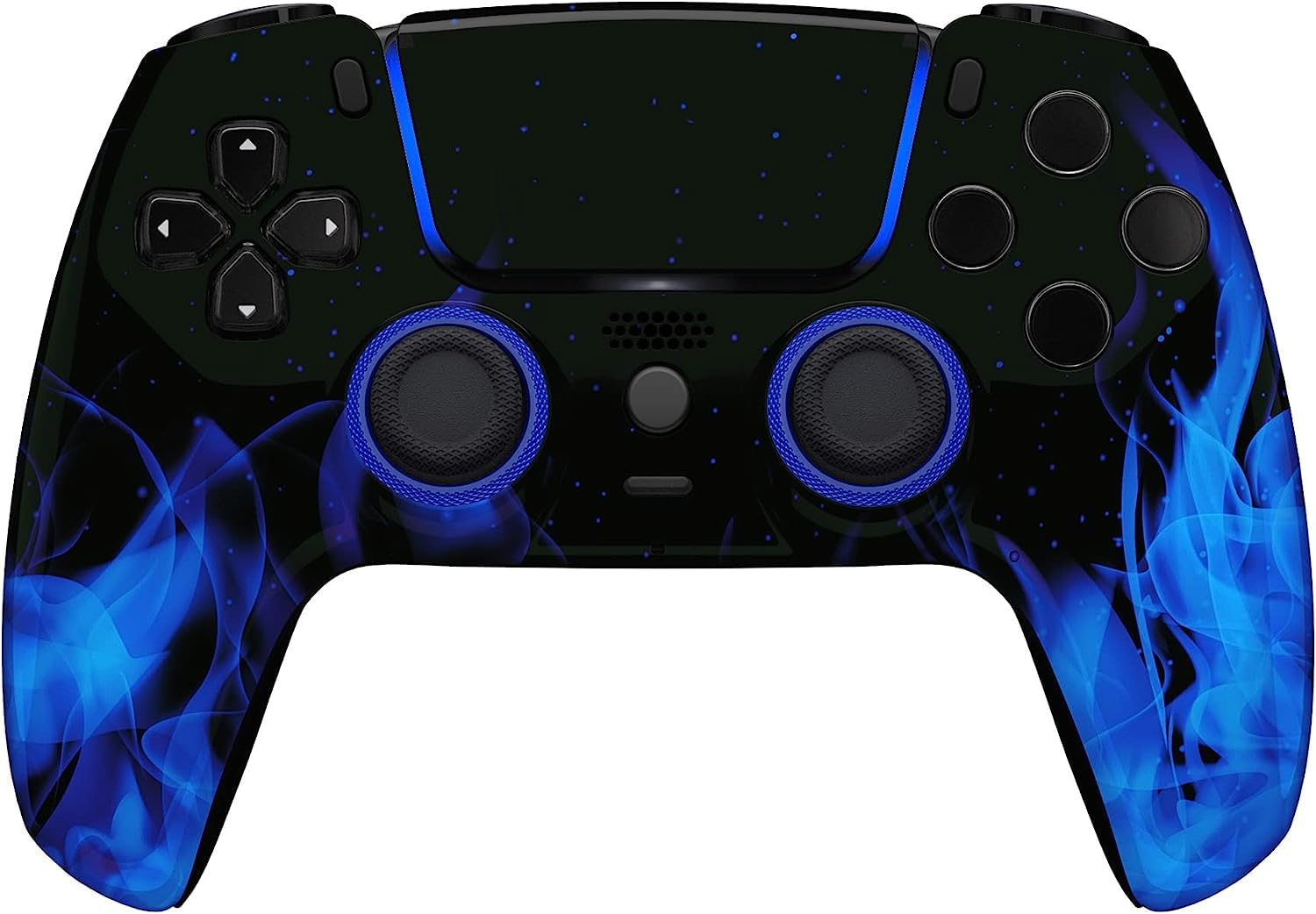 Wireless PS5 Controller - Custom Blue Flame Design, Compatible with PlayStation 5 | Ergonomic Gamepad for Gaming, Streaming & Esports Tournaments