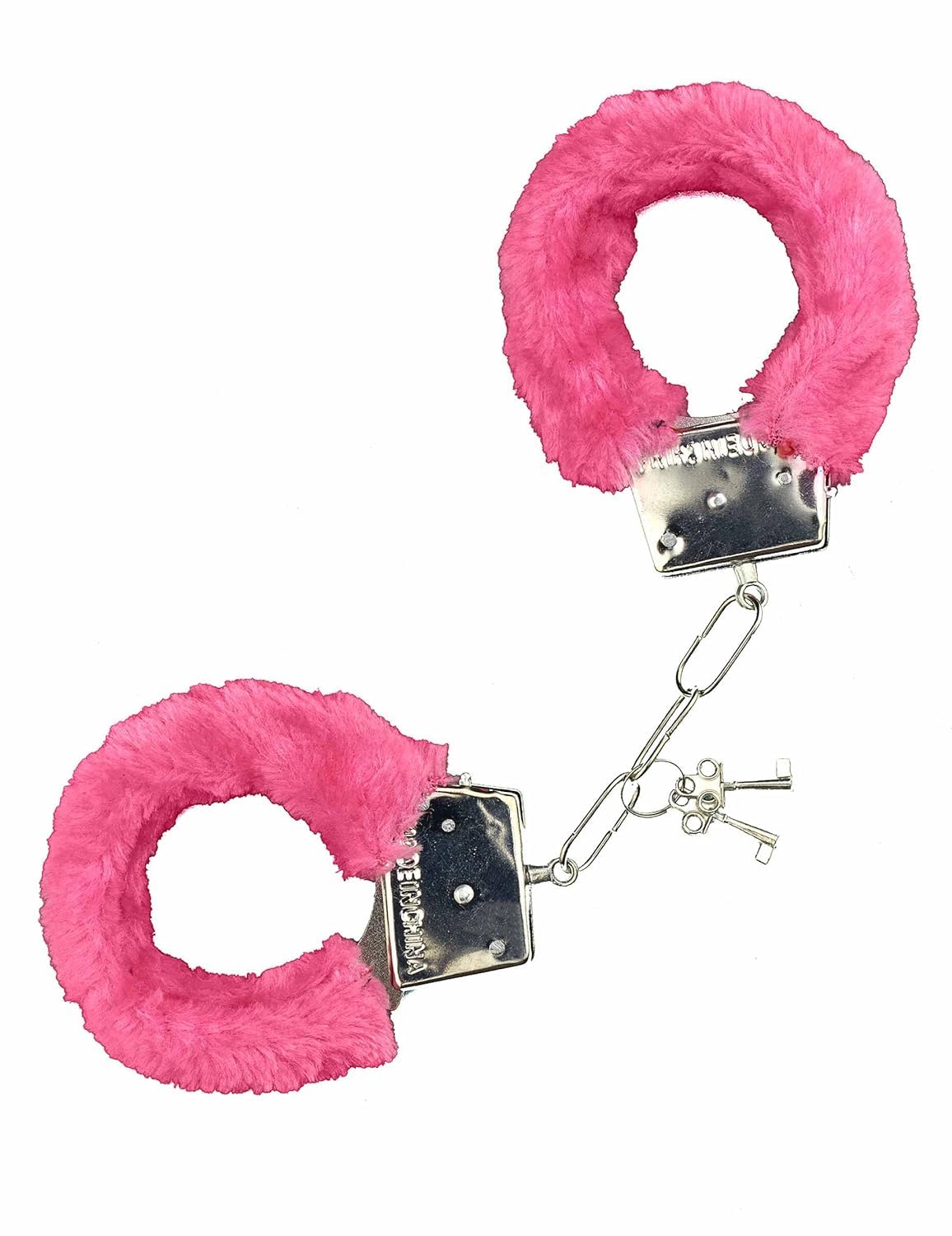 Guirca 17574 Pink Fuzzy Handcuffs with Keys - Fun Adult Role Play Accessory for Couples, Bachelorette Parties & Spicy Date Nights