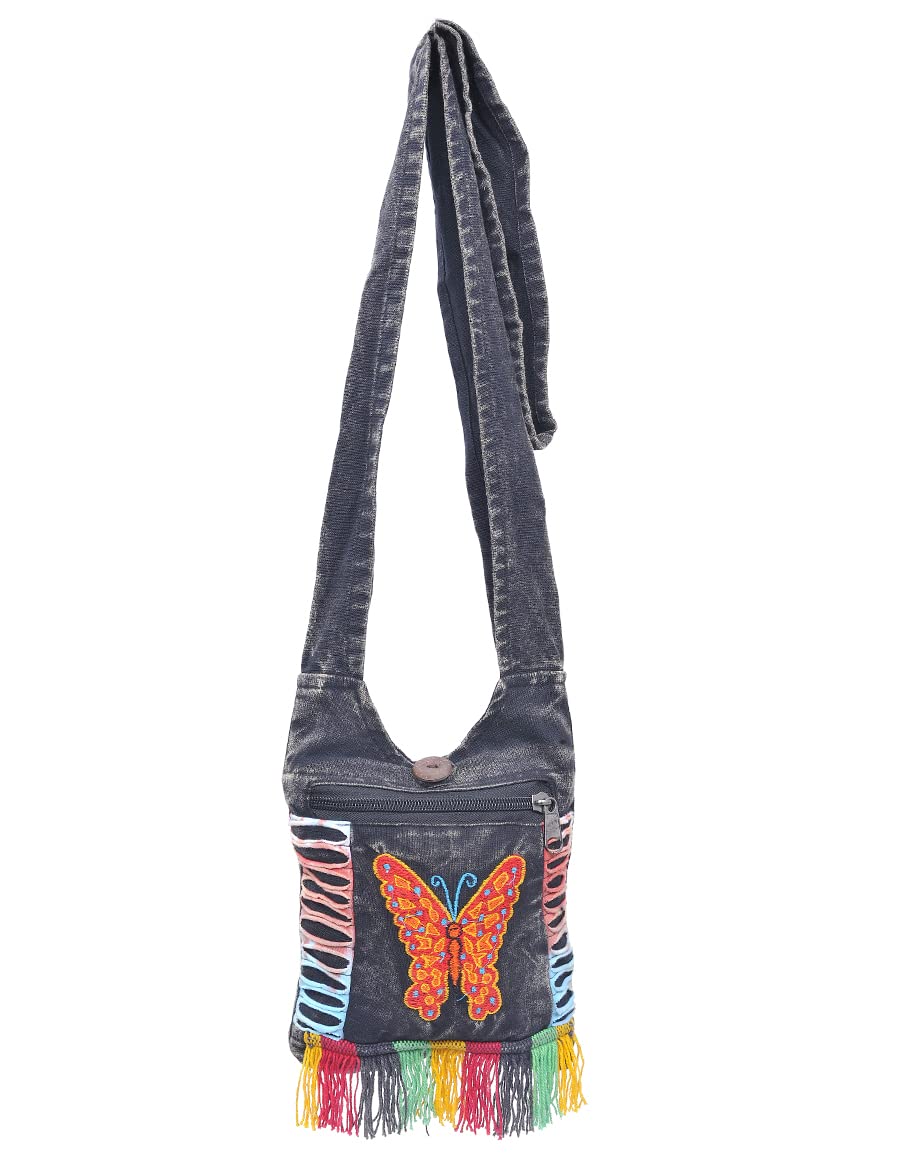 THE COLLECTION ROYAL Small Hippie Bag - Women's Boho Crossbody Phone Purse for Travel, Festivals & Daily Use | Compact Shoulder Bag with Adjustable Strap