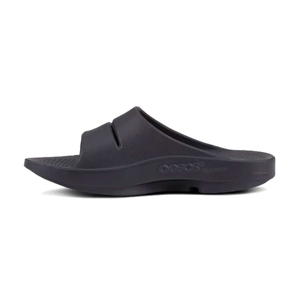 Oofos Men's Ooahh Sport Slide Sandals - Comfortable Recovery Footwear for Athletes & Active Lifestyles - Matte Black - Perfect for Post-Workout, Poolside & Casual Wear