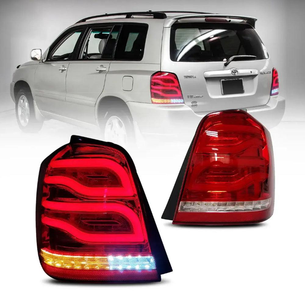 LED Tail Lights Assembly for 2001-2007 Toyota Highlander 1st Gen (XU20) - Replacement Brake Lights with Bright LED Bulbs - Perfect for Night Driving & Enhanced Safety