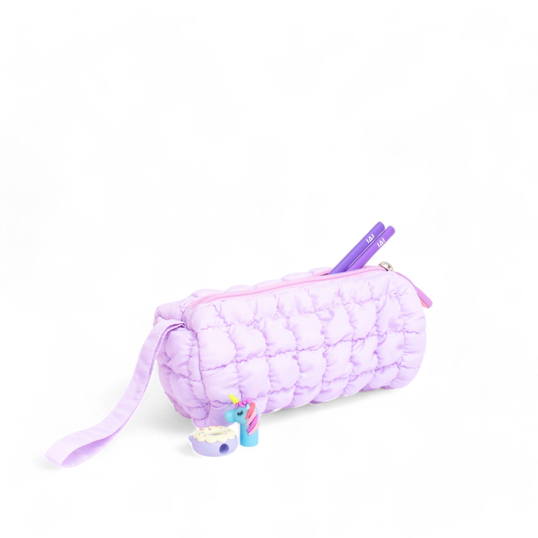 Cute Boba Bubble Tea Pencil Case - Lilac Bloom Design for School, Office & Travel Organization | Kawaii Stationery Pouch for Pens, Markers & Makeup