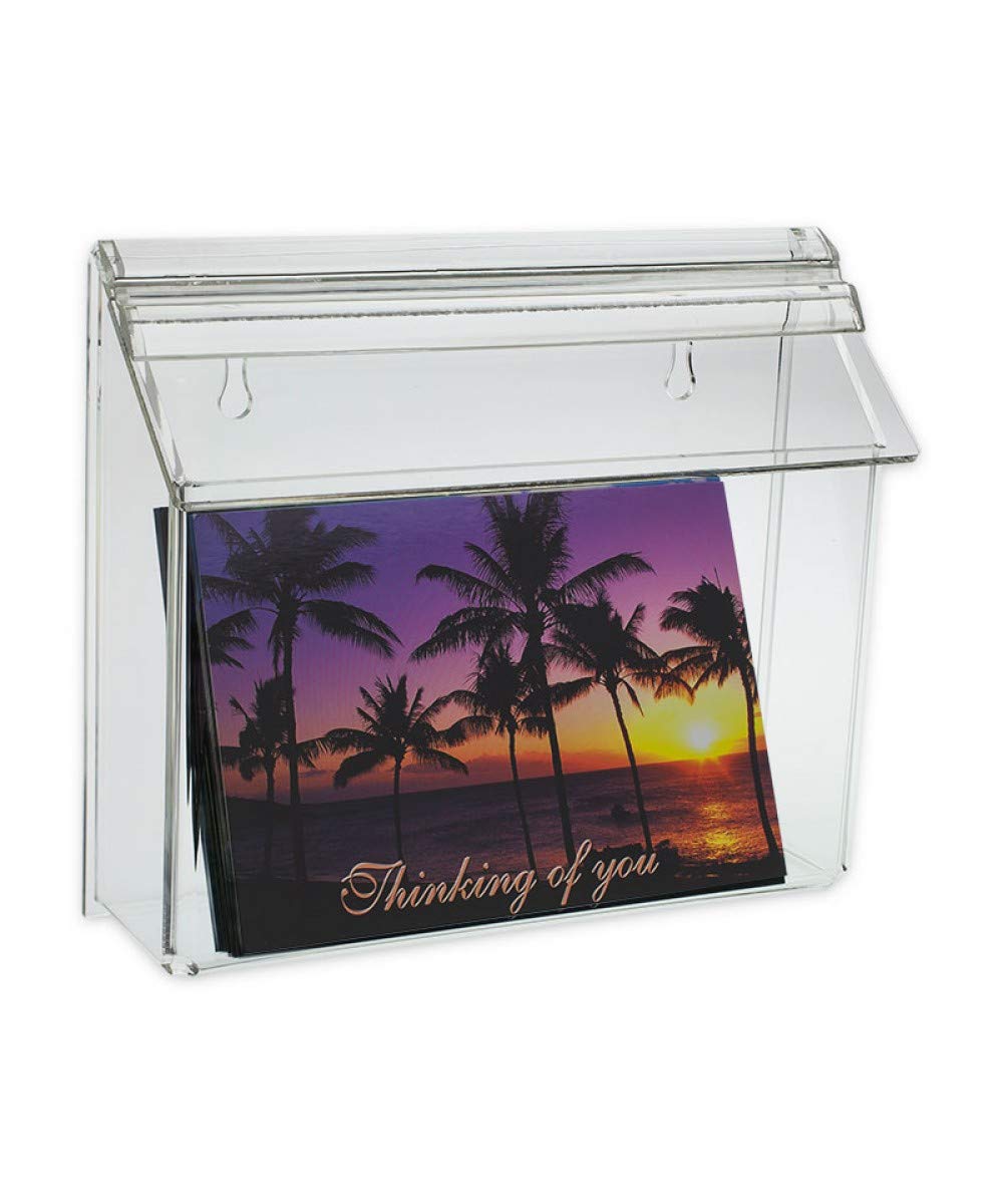 Source One Wall Mount Postcard & Brochure Holder - Rustic Outdoor Style for Restaurants, Cafes & Retail Stores - Durable Metal Display Rack for Menus, Flyers & Advertising Materials