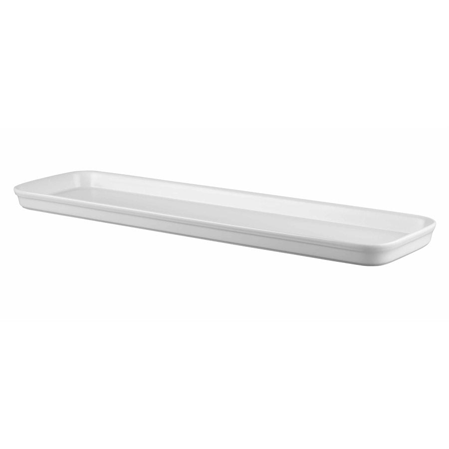 Churchill Counter Serve 21 x 6.25 Inch White Flat Tray - 4-Pack (WHCWSLBD1) - Perfect for Cafeterias, Buffets & Catering Events