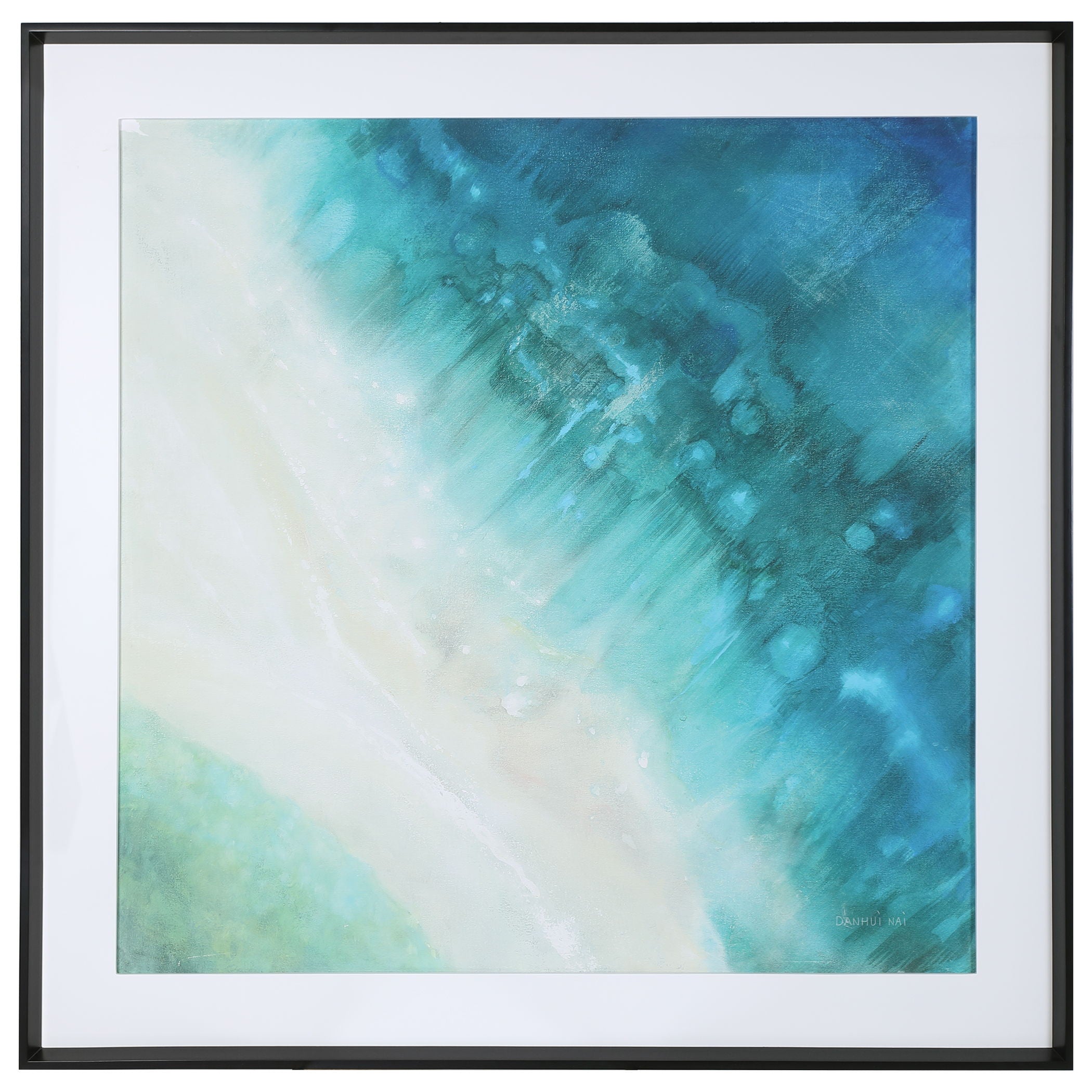 Stunning Coastal Blue Bird's Eye View Wall Art Print - Perfect for Beach House Decor, Living Room, or Office