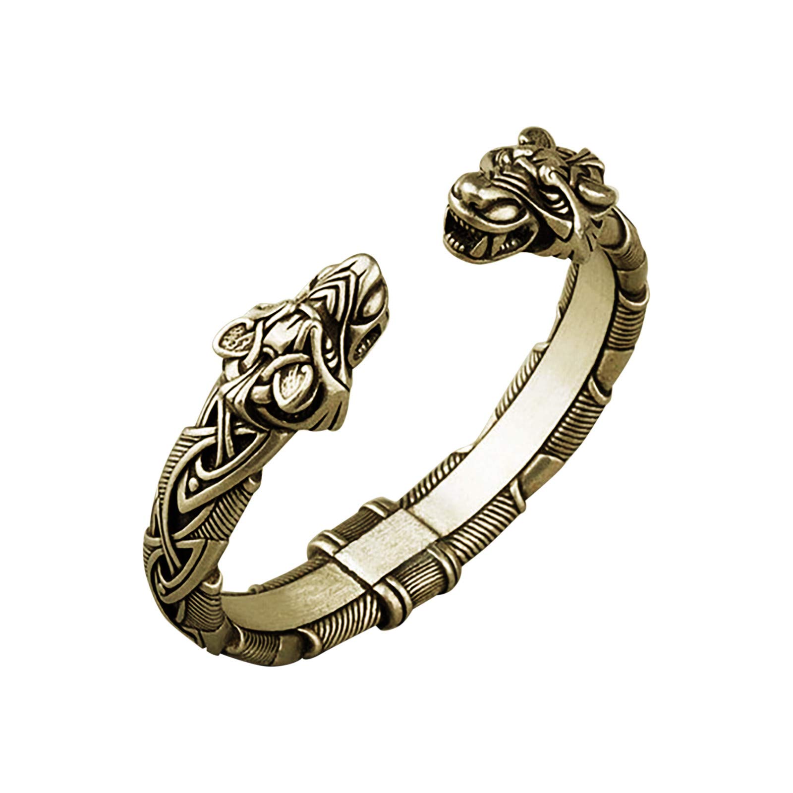 Adjustable Fashion Bracelet for Women - Pirate & Wolf Head Bangle Jewelry - Perfect for Christmas, Birthday, Friendship Gifts (Bronze, One Size) - Great for Casual Wear, Parties, and Everyday Fashion Accessories